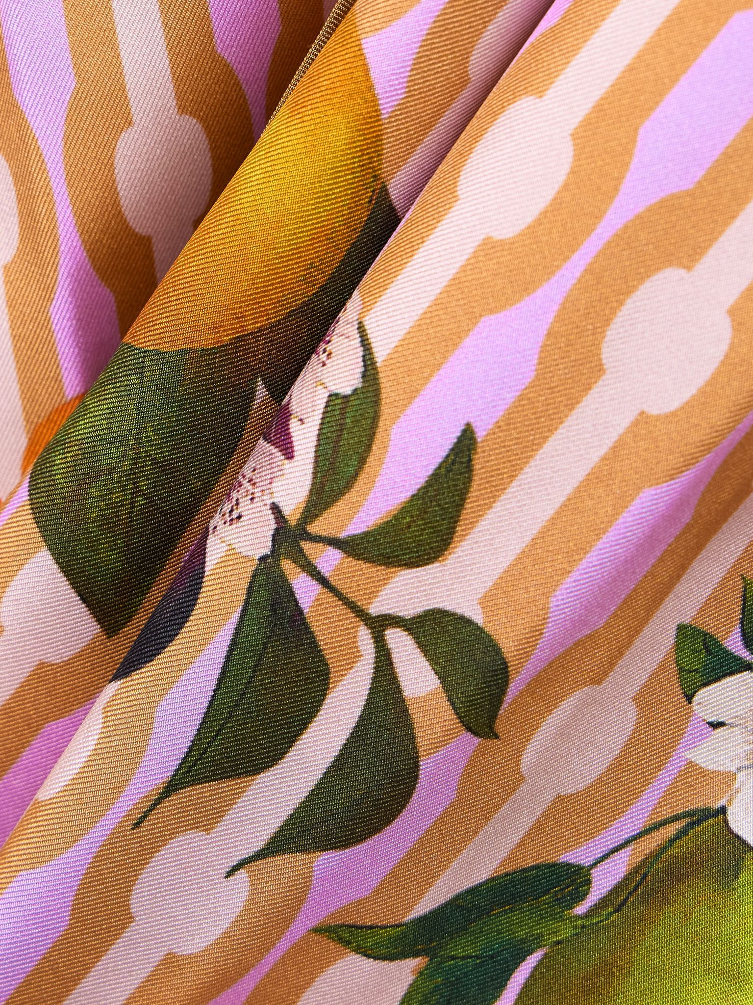 Cherry printed silk-twill shirt Multi - 4