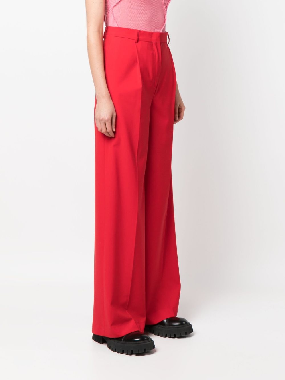 pressed-crease palazzo pants - 3