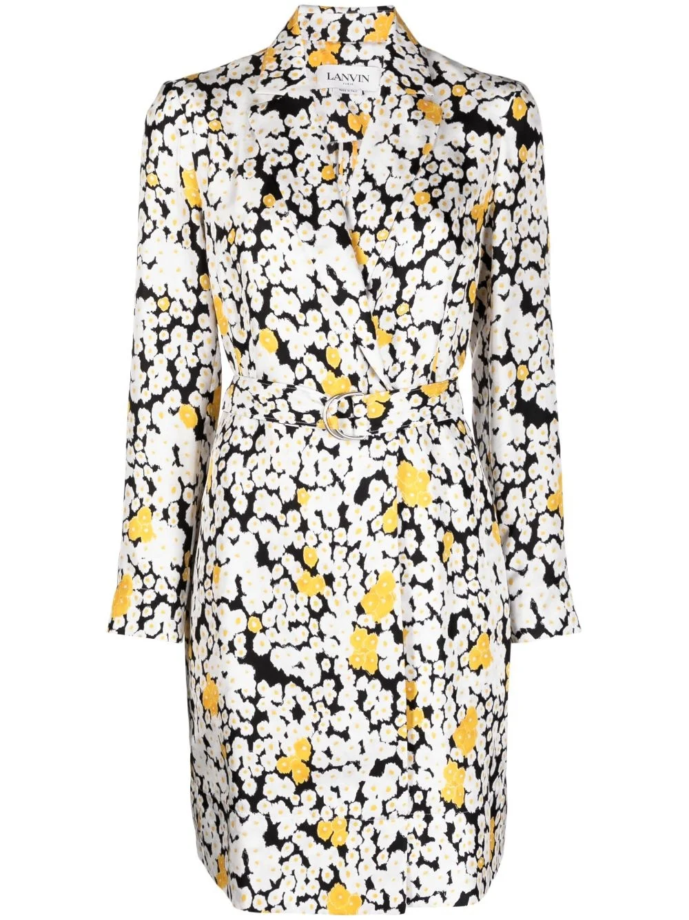 floral-print belted wrap dress - 1