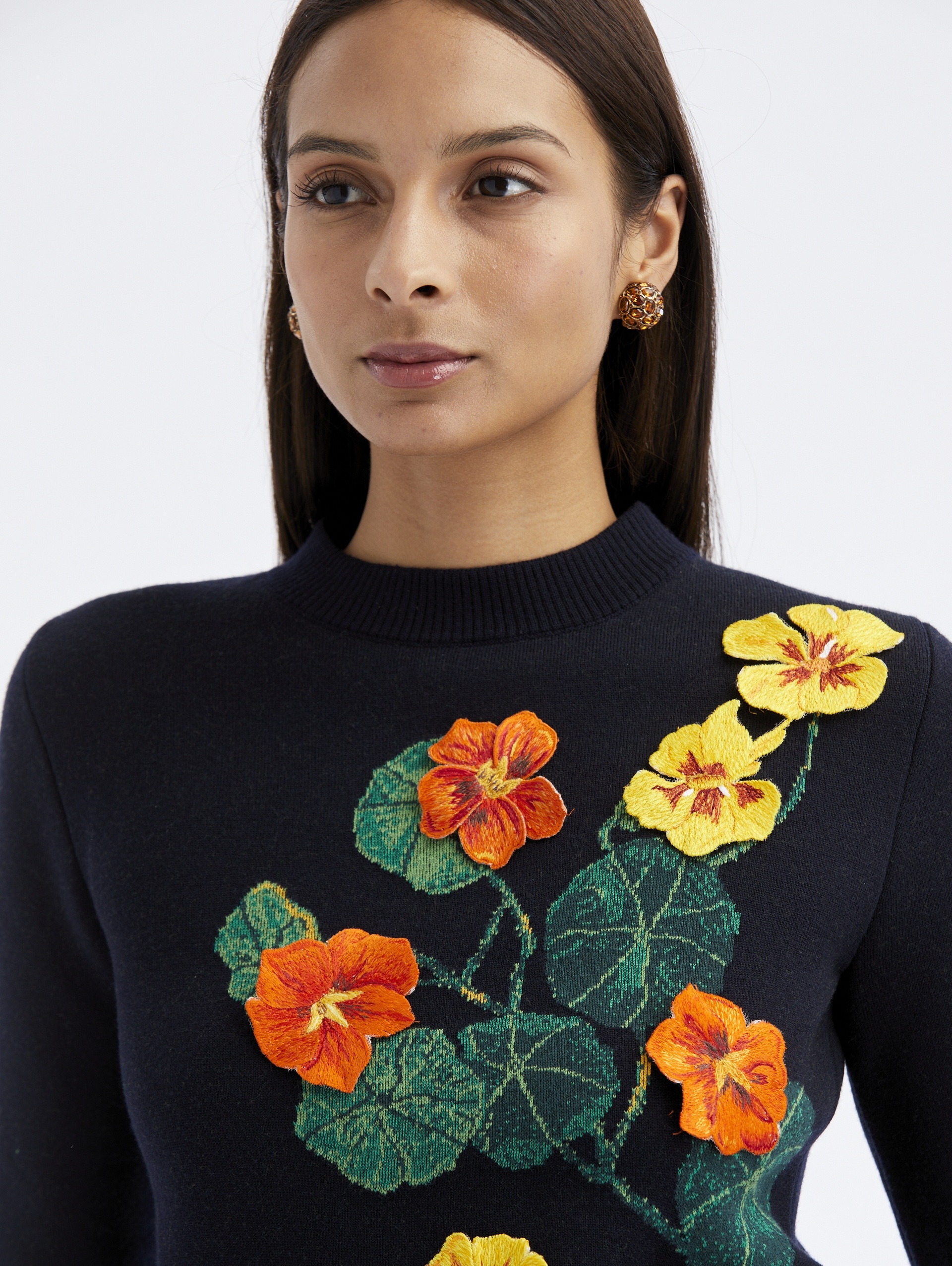 NASTURTIUM EMBROIDERED PULLOVER - 4