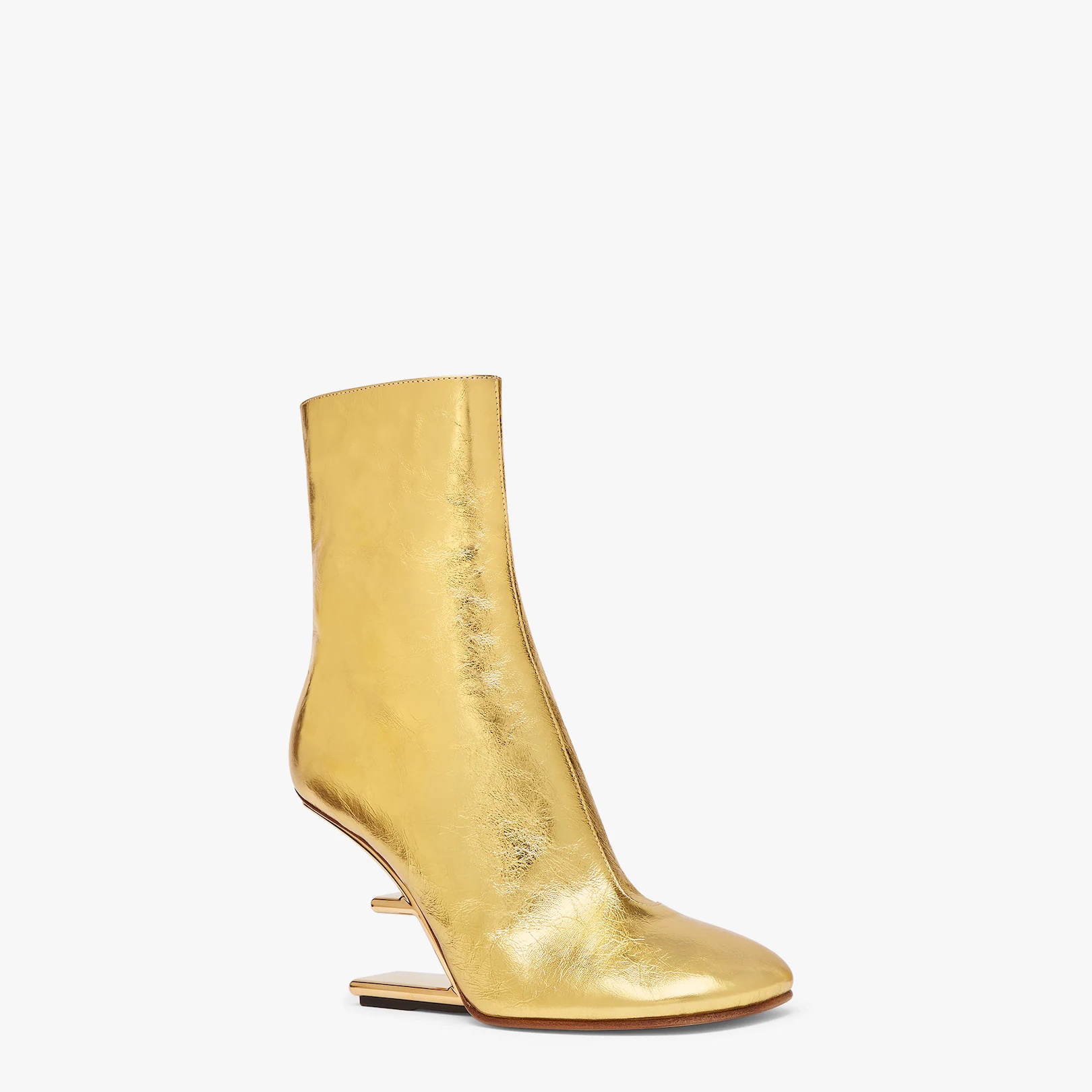 Gold nappa leather high-heel boots - 2