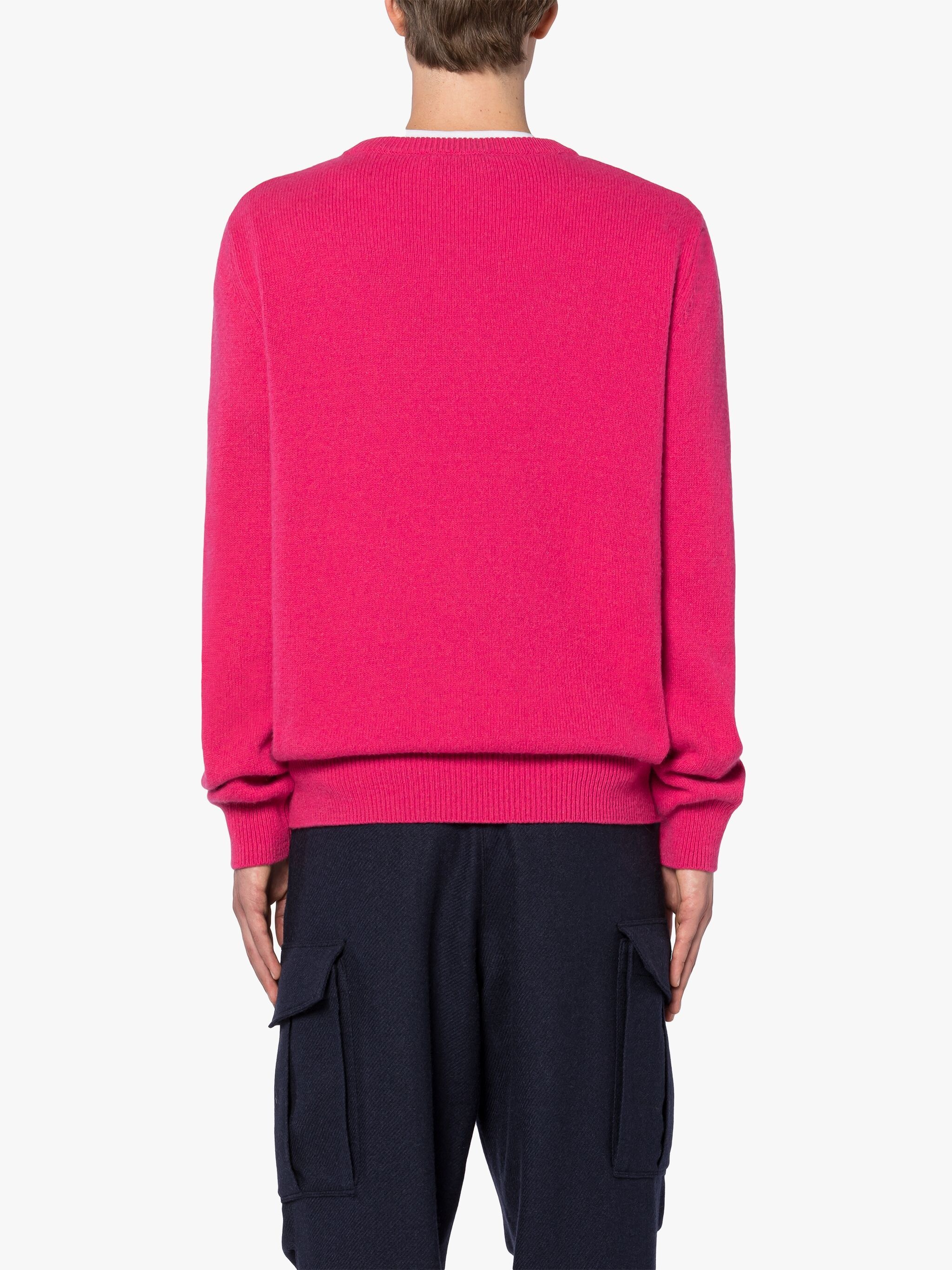 HOLKHAM FUCHSIA CASHMERE CREWNECK SWEATER - 4