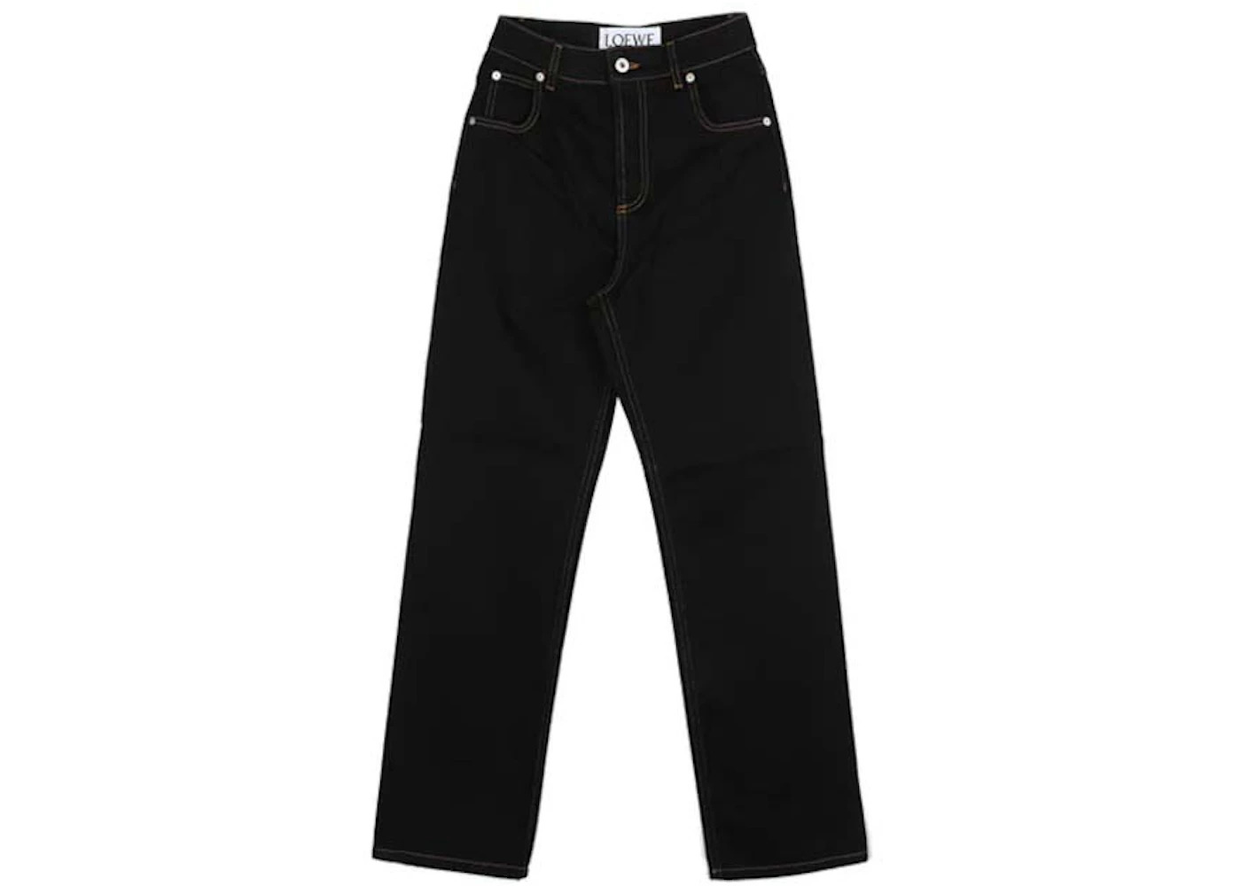 LOEWE Women's Anagram Pocket Tapered Denim Jeans Black - 1