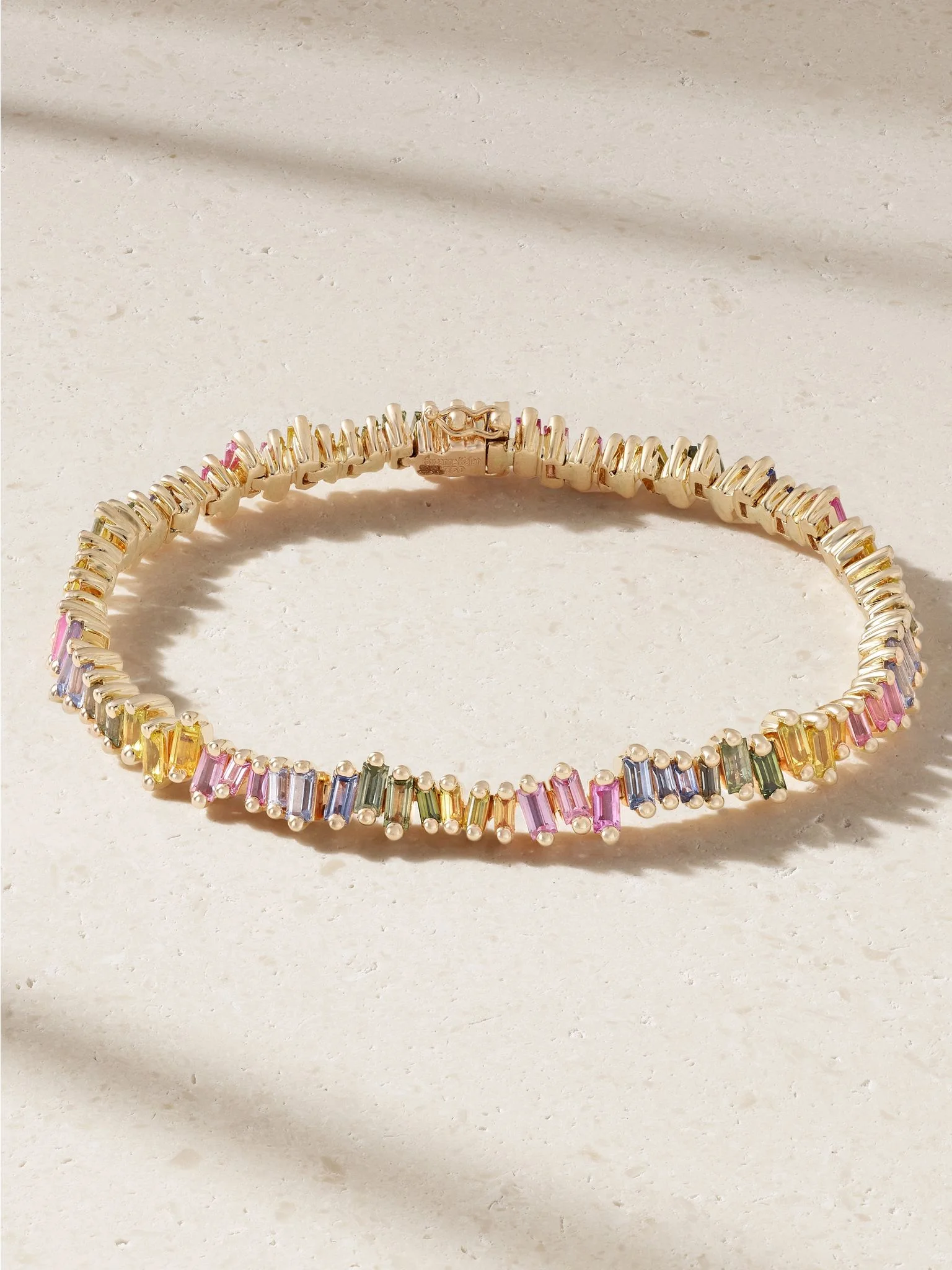 18-karat rose-gold sapphire tennis bracelet Multi - 1