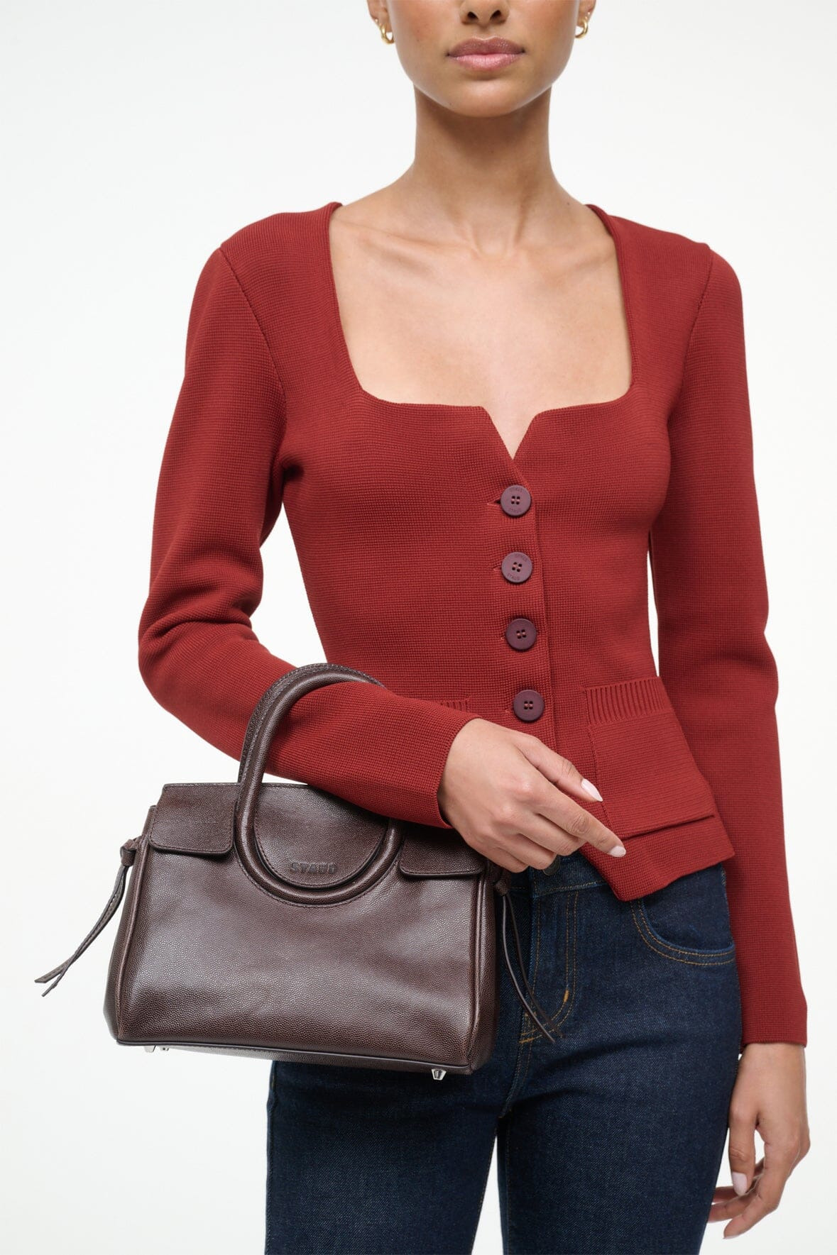 STAUD MAUDE MINI CARRYALL ESPRESSO - 4