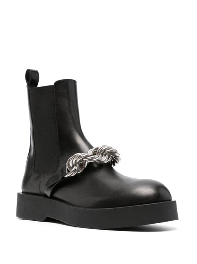 Jil Sander chain-link ankle leather boots outlook