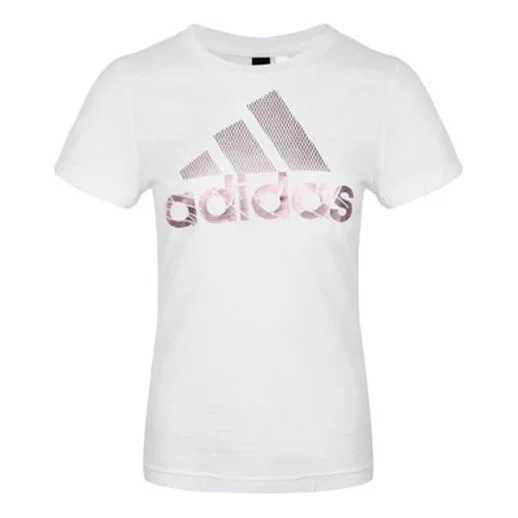 (WMNS) adidas Bos 포일 티 짧은 소매 백색 DV3033 - 1