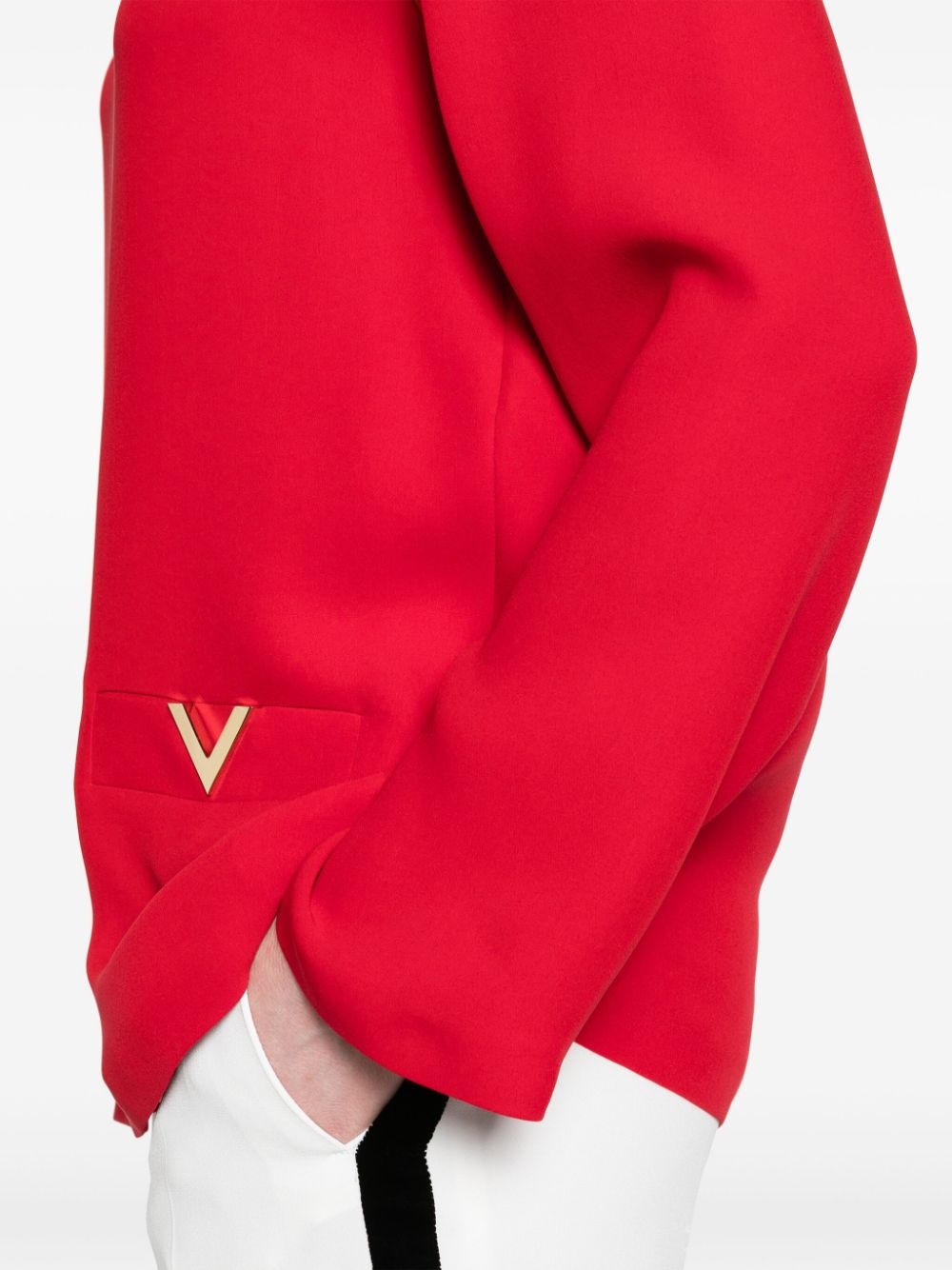 V-logo silk blouse - 5