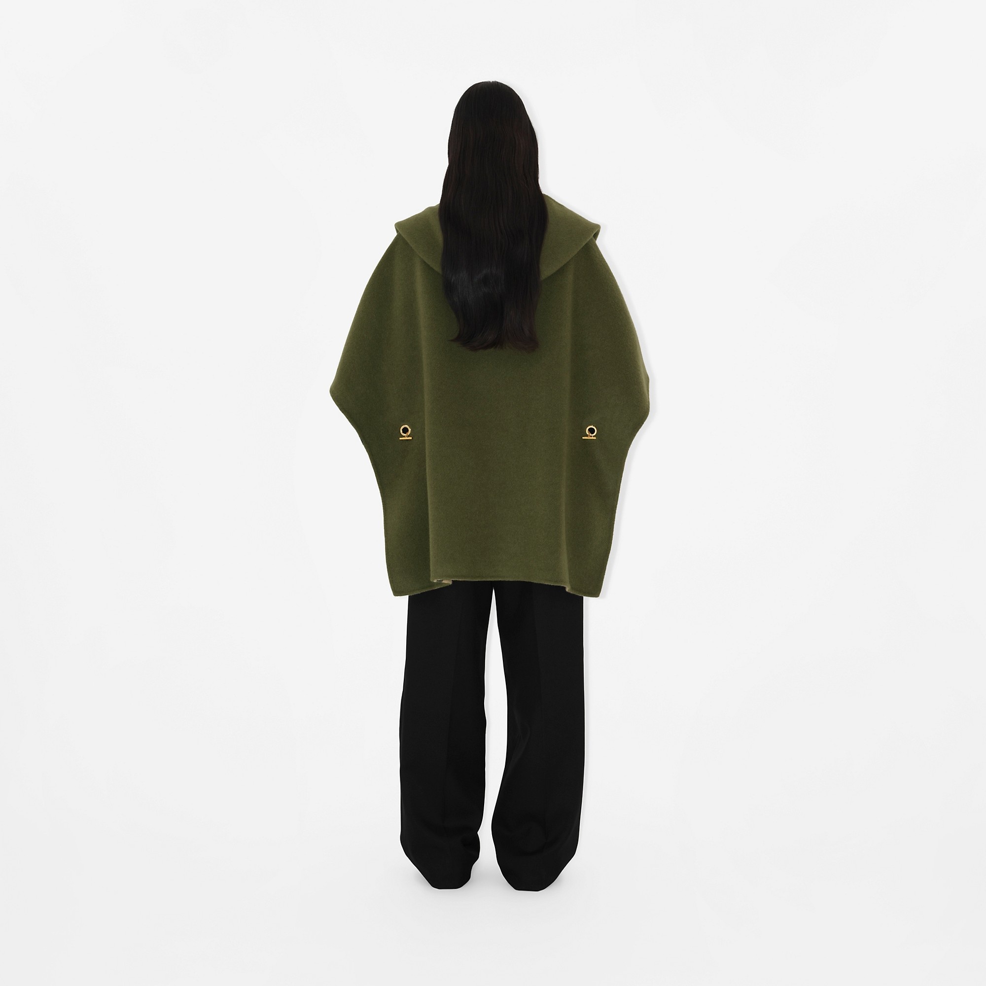 Cashmere Reversible Hooded Cape - 4
