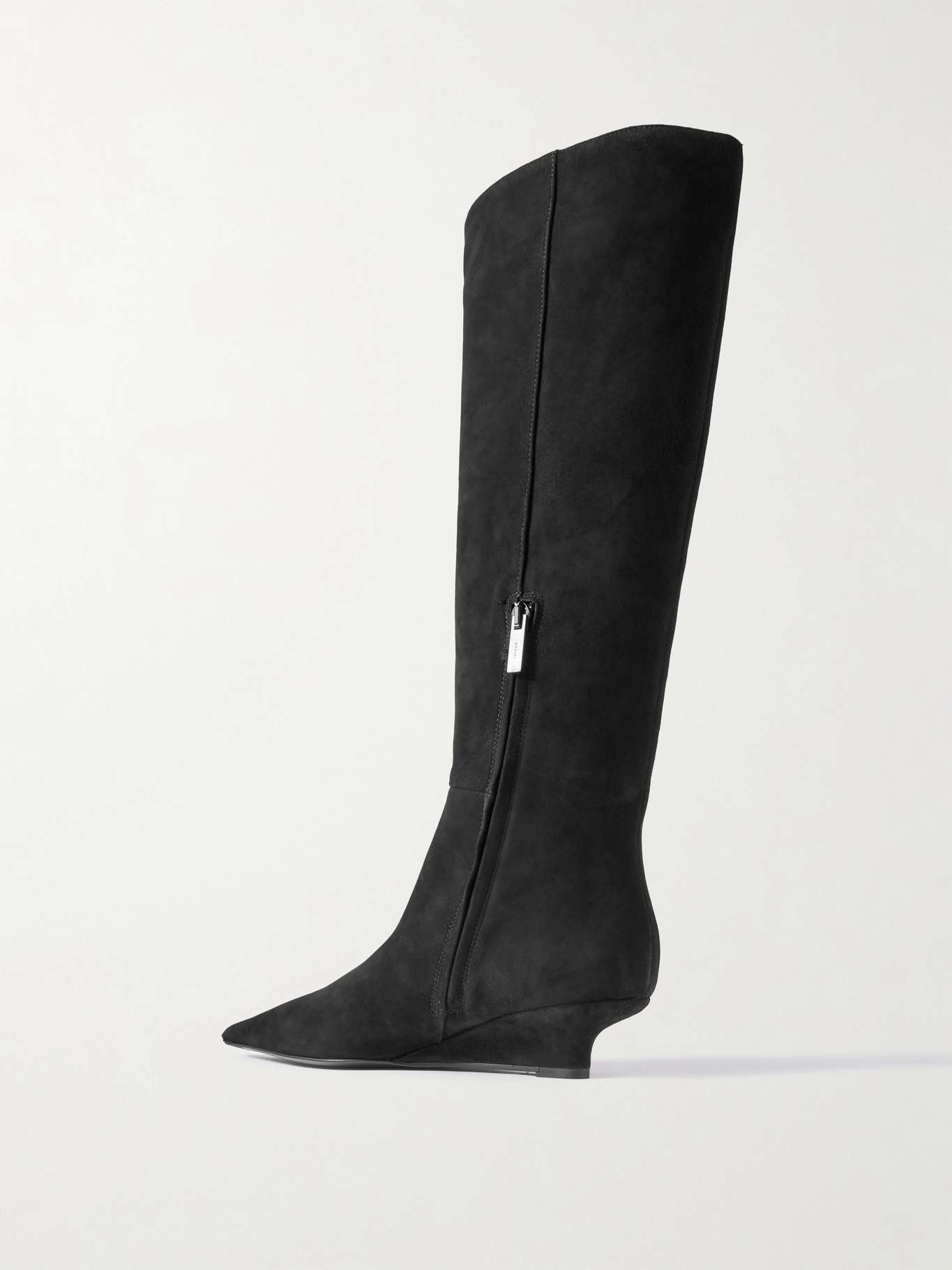 Sharp suede knee boots Black - 3
