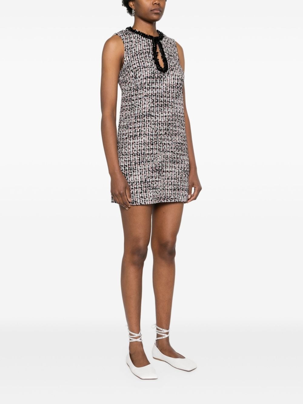 paillette-embellished bouclÃ© dress - 3