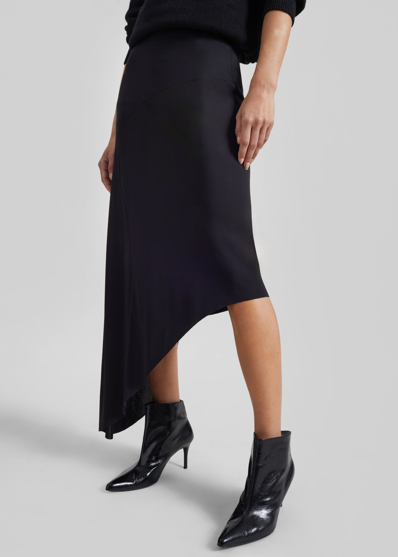 Kitty Sheer Asymmetric Skirt - Black 4
