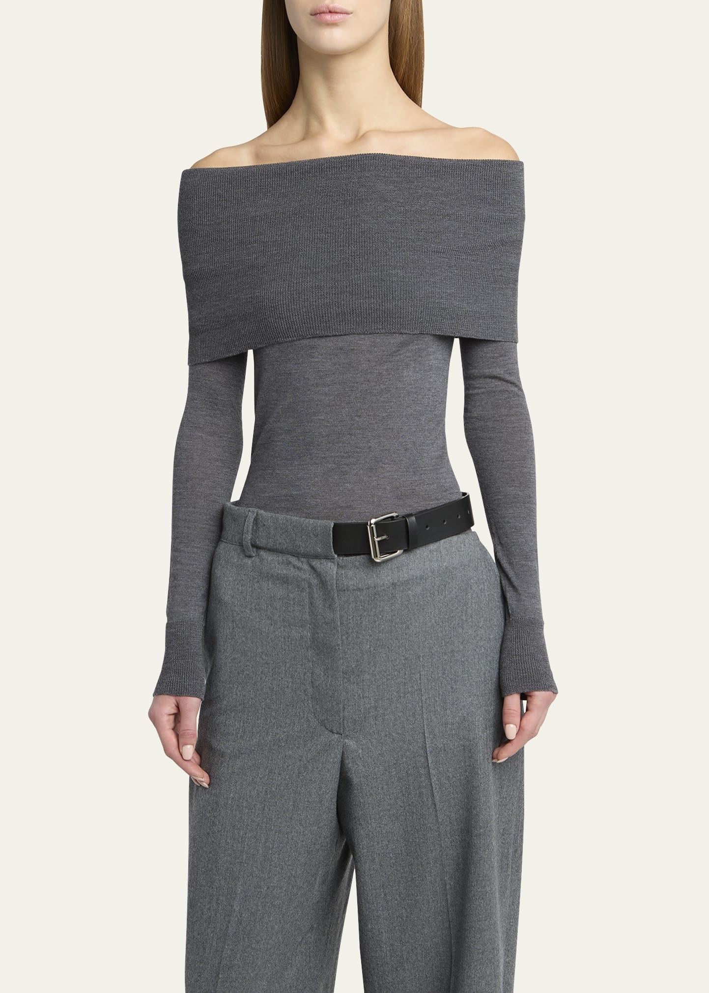 Off-the-Shoulder Wool Sweater - 4