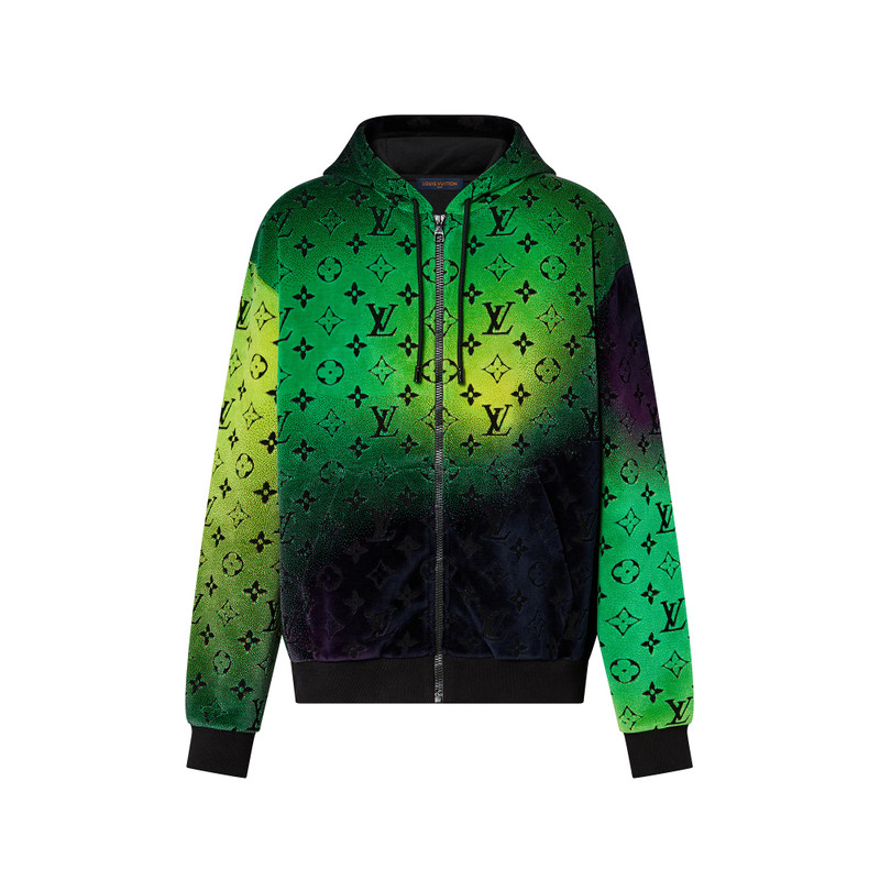 Monogram  Zipped Velvet Hoodie 1