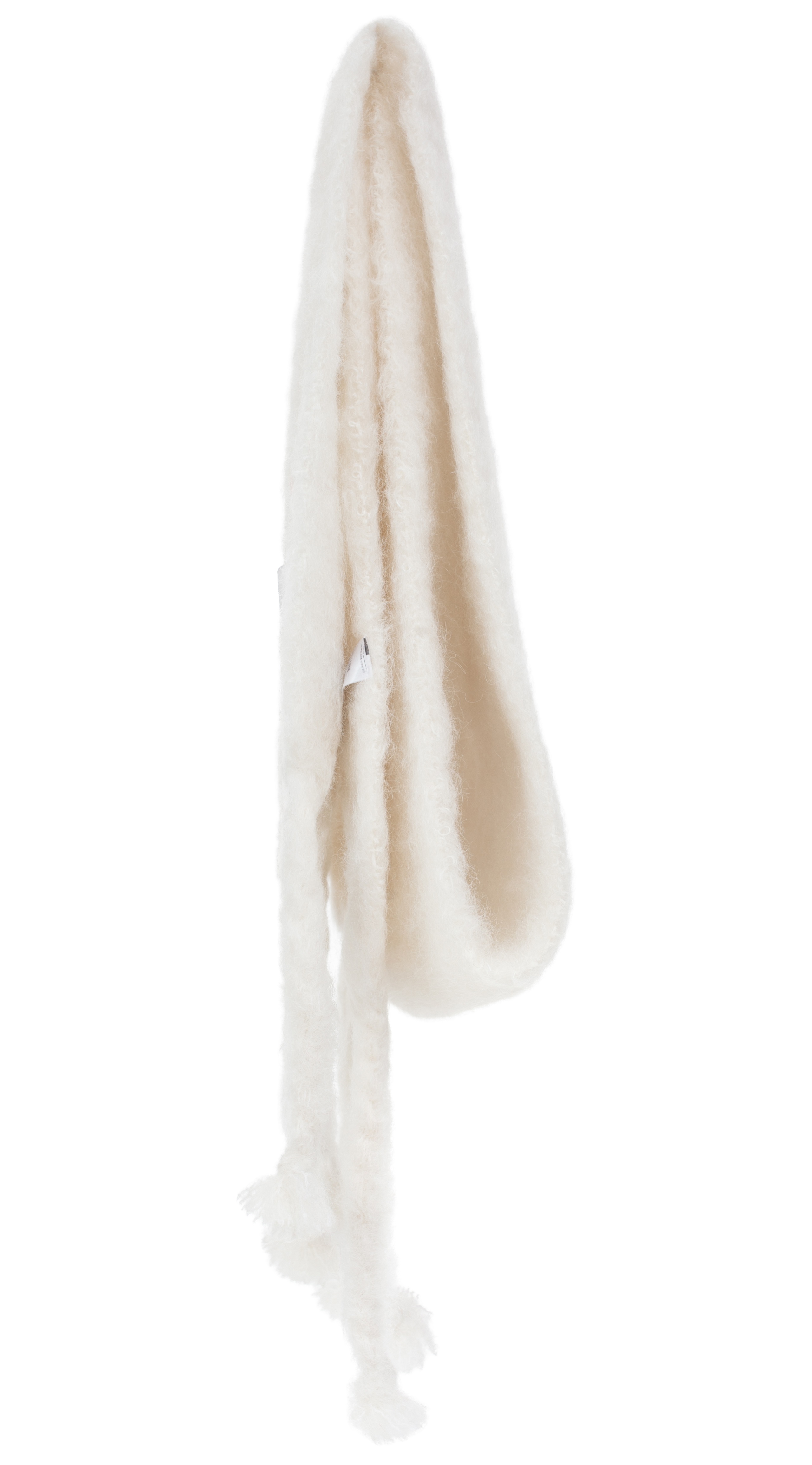 WHITE KNIT MOHAIR SCARF - 2
