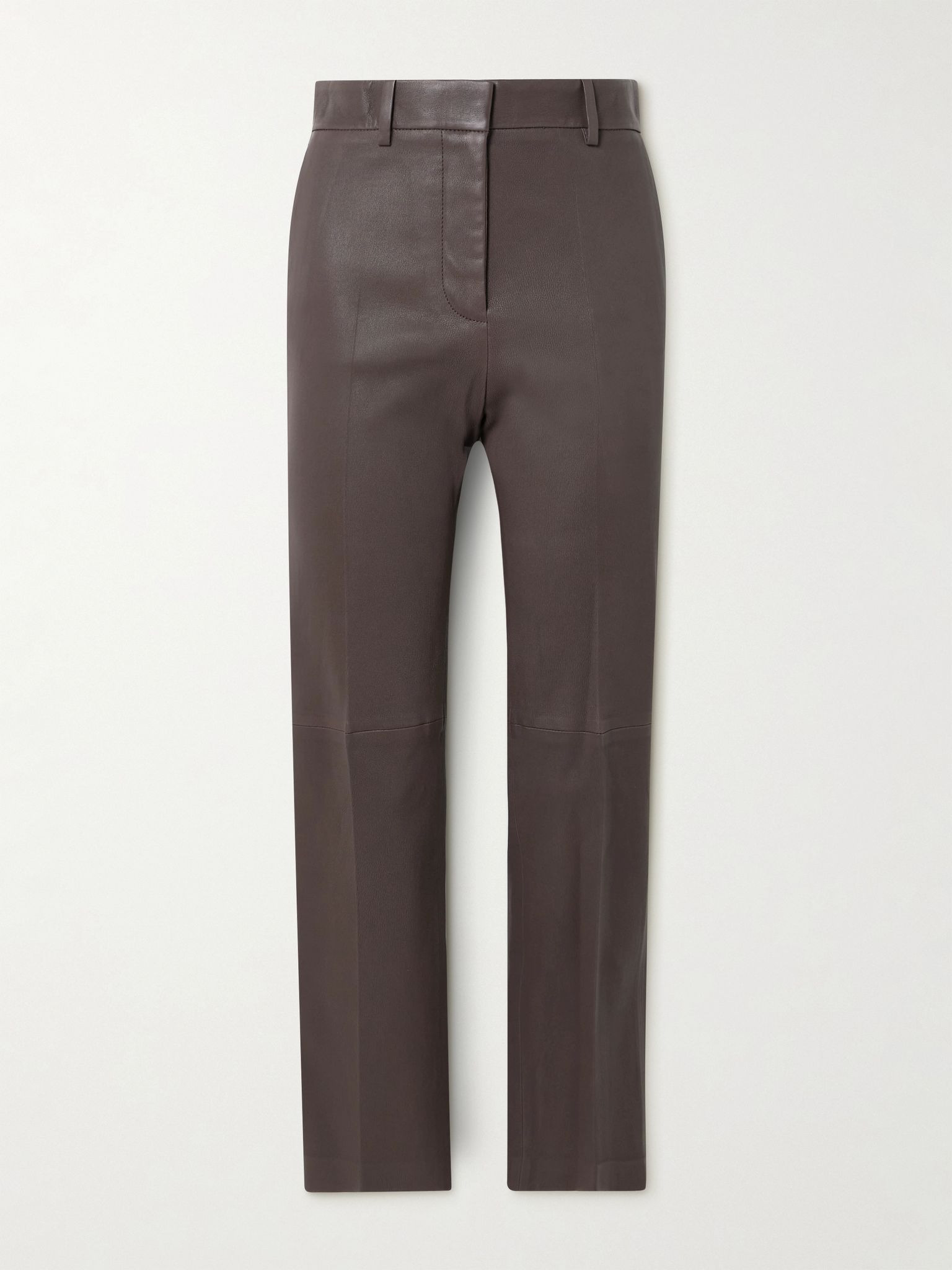Coleman leather slim-fit pants Mushroom - 1