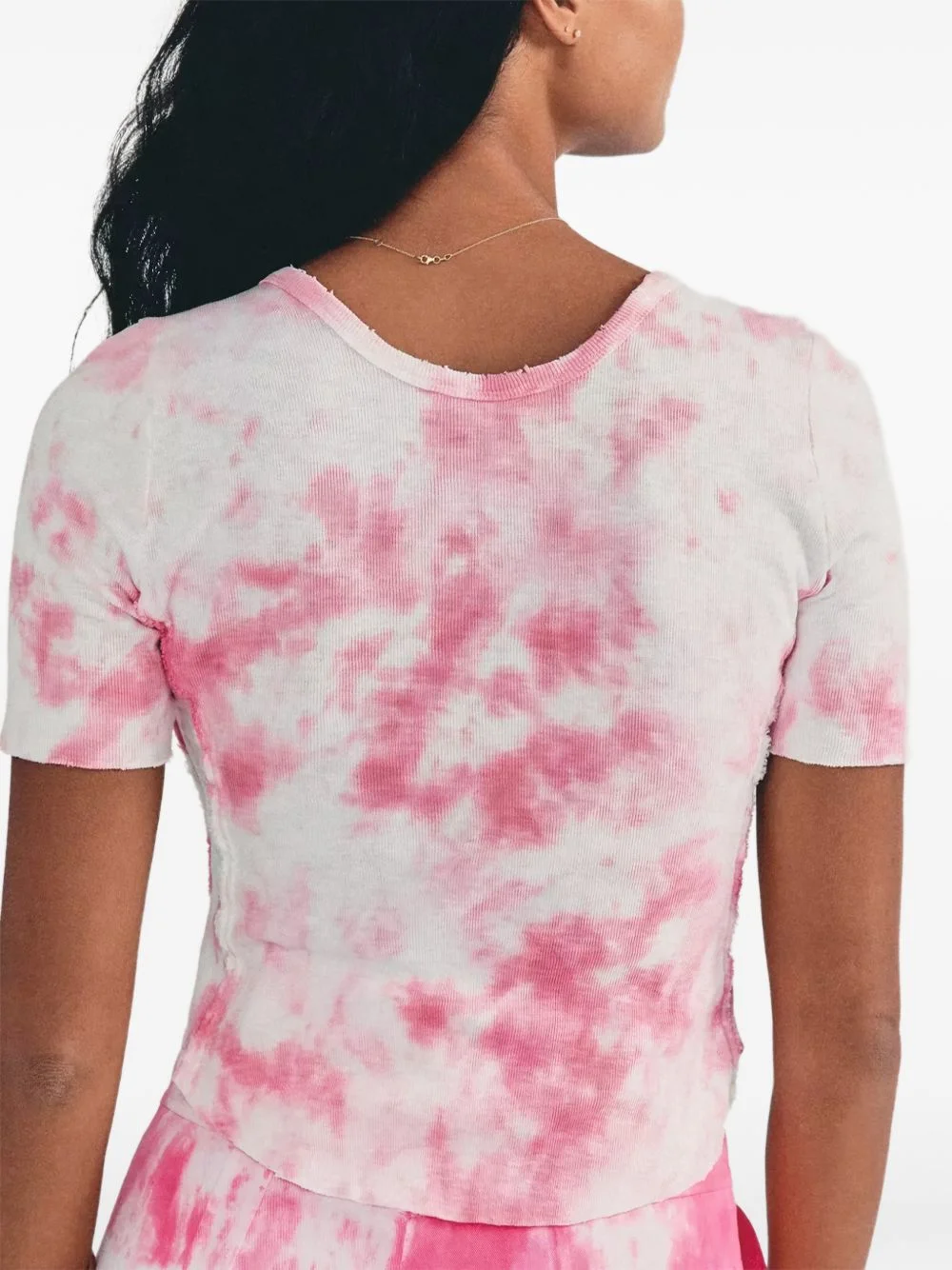 tie-dye button-detail T-shirt - 1