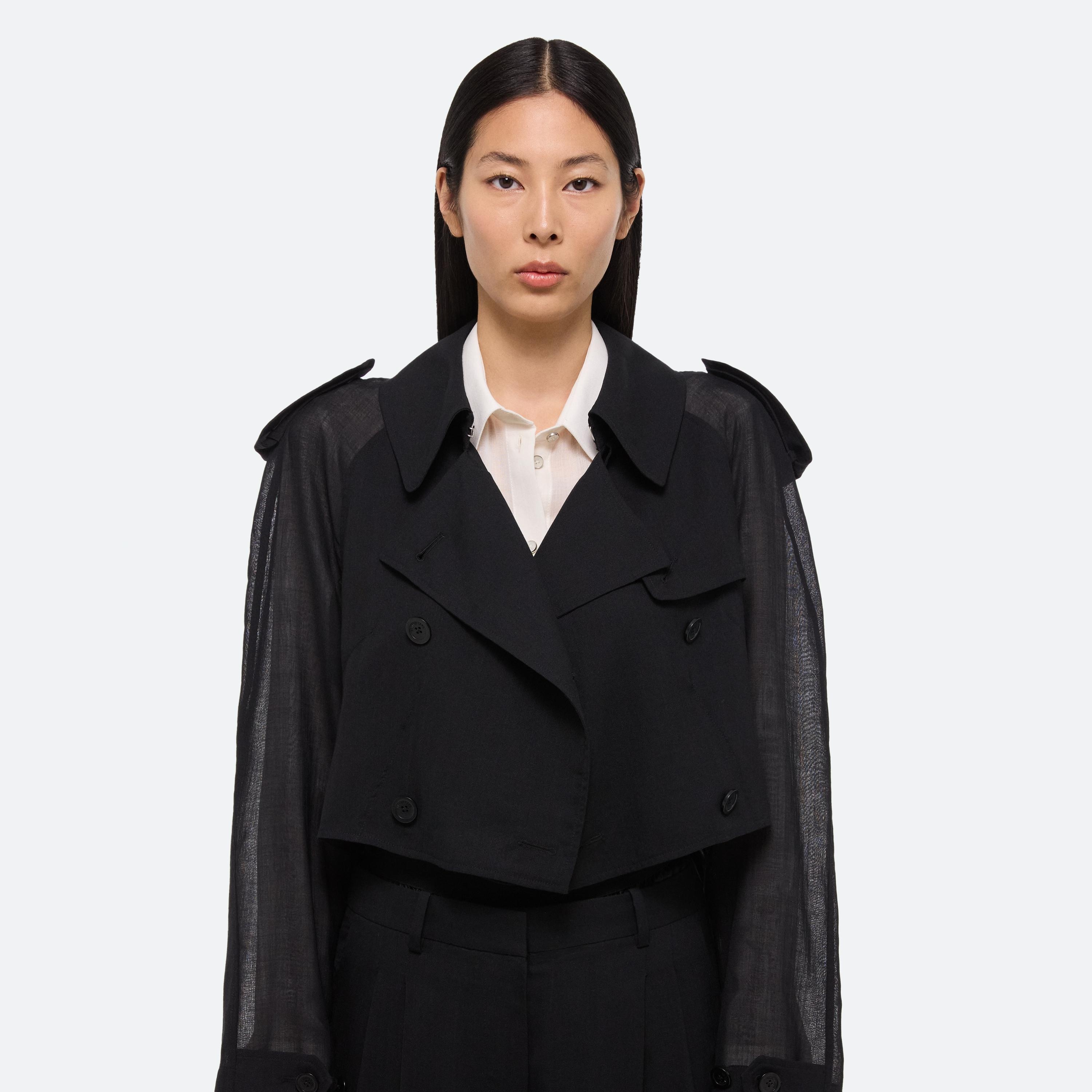 CROPPED TRENCH COAT - 6