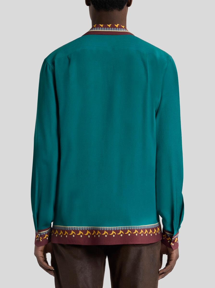 SILK SHIRT WITH PLACED PRINT - 4