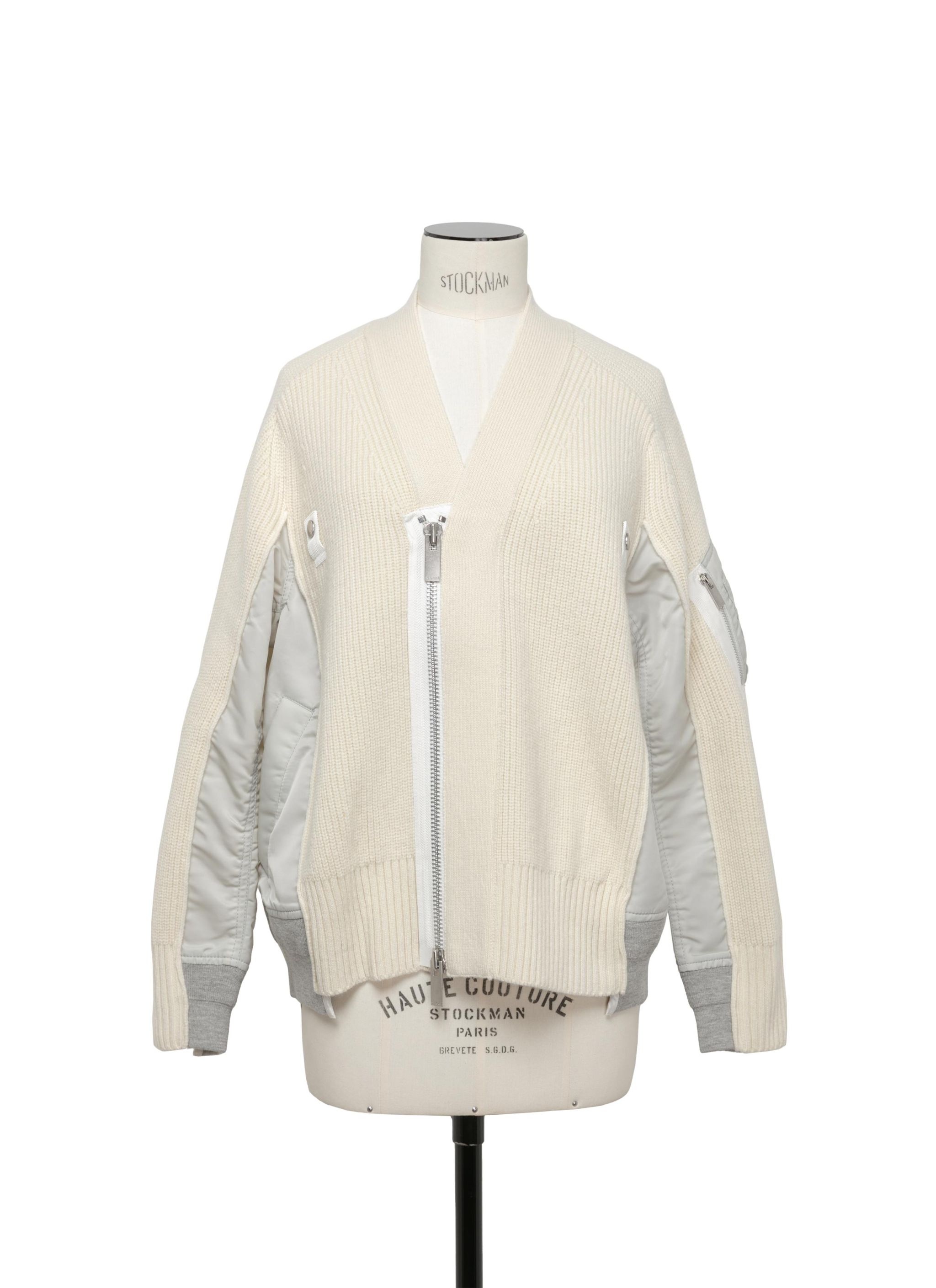 トップス sacai Wool Knit x Nylon Twill Cardigan Wool Knit x Nylon Twill Cardigan | sacai Official Store