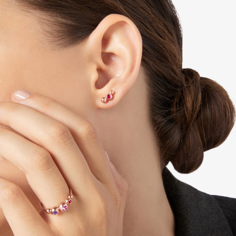 Rose Gold & Ruby Bollicine Stud Earring 4
