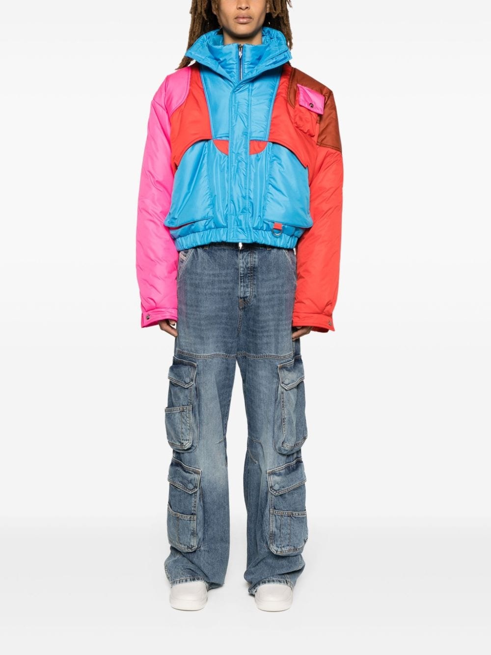 colour-block puffer jacket - 2
