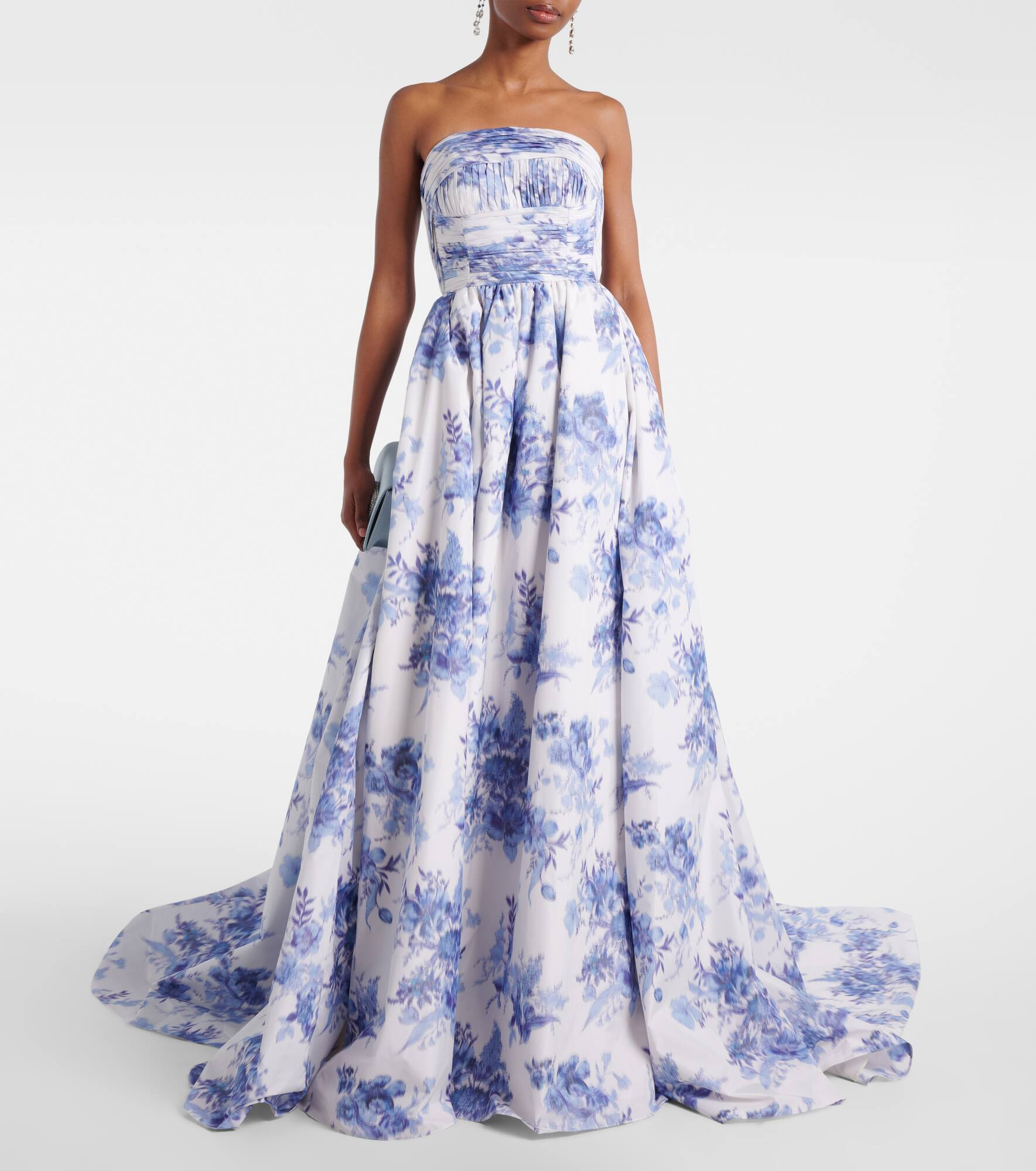 Floral taffeta bustier gown - 2