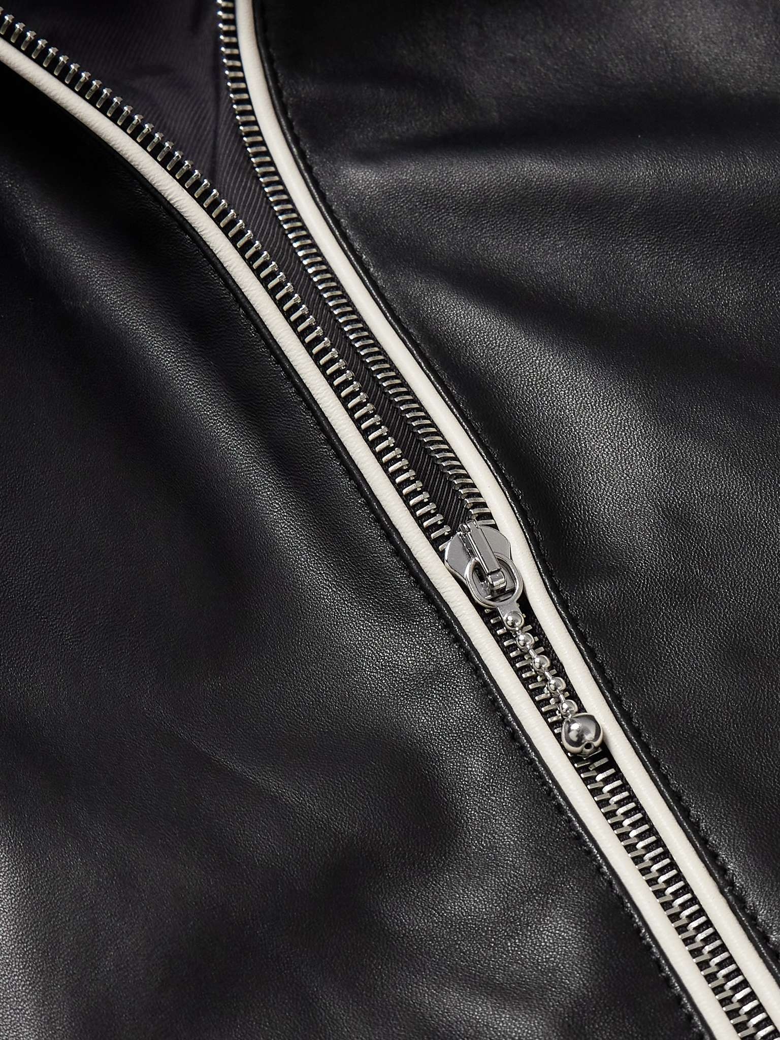 Striped Nappa Leather Track Jacket - 5