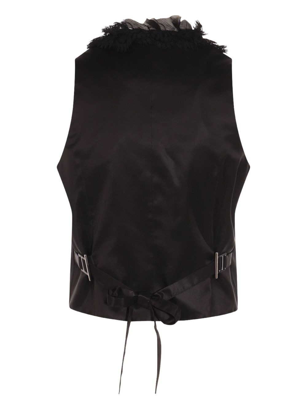 lace-trimmed double-breasted waistcoat - 2