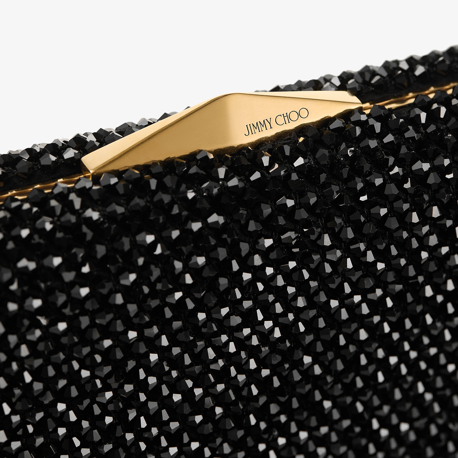 Clemmie
Black Satin Crystal Embroidered Clutch Bag - 4