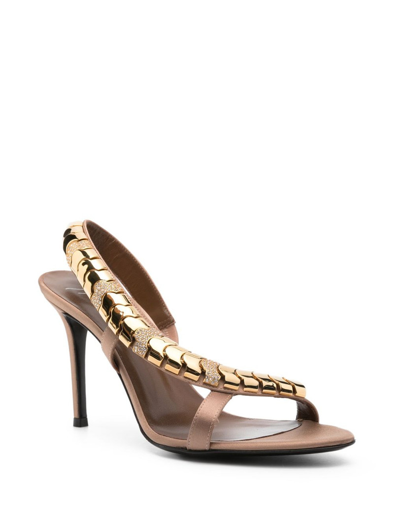 Giuseppe Zanotti 105mm Gz Dafne chain-embellished slingback sandals outlook