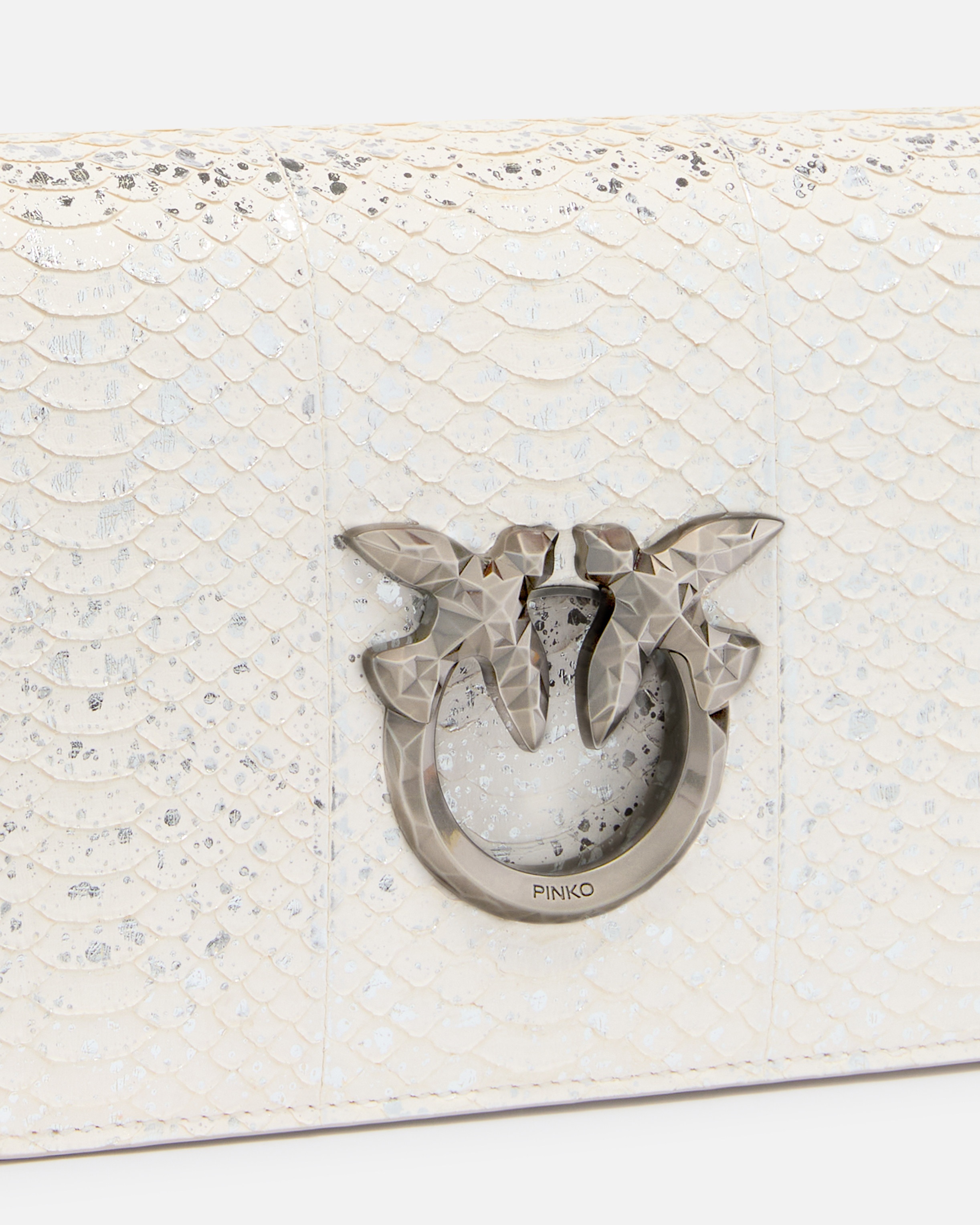 MINI LOVE BAG CROSSBODY BAG IN LAMINATED REPTILE PINKO GALLERIA. - 3