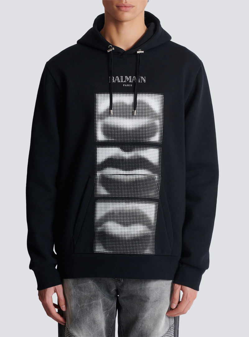 Hoodie with vintage Balmain Lips print 5