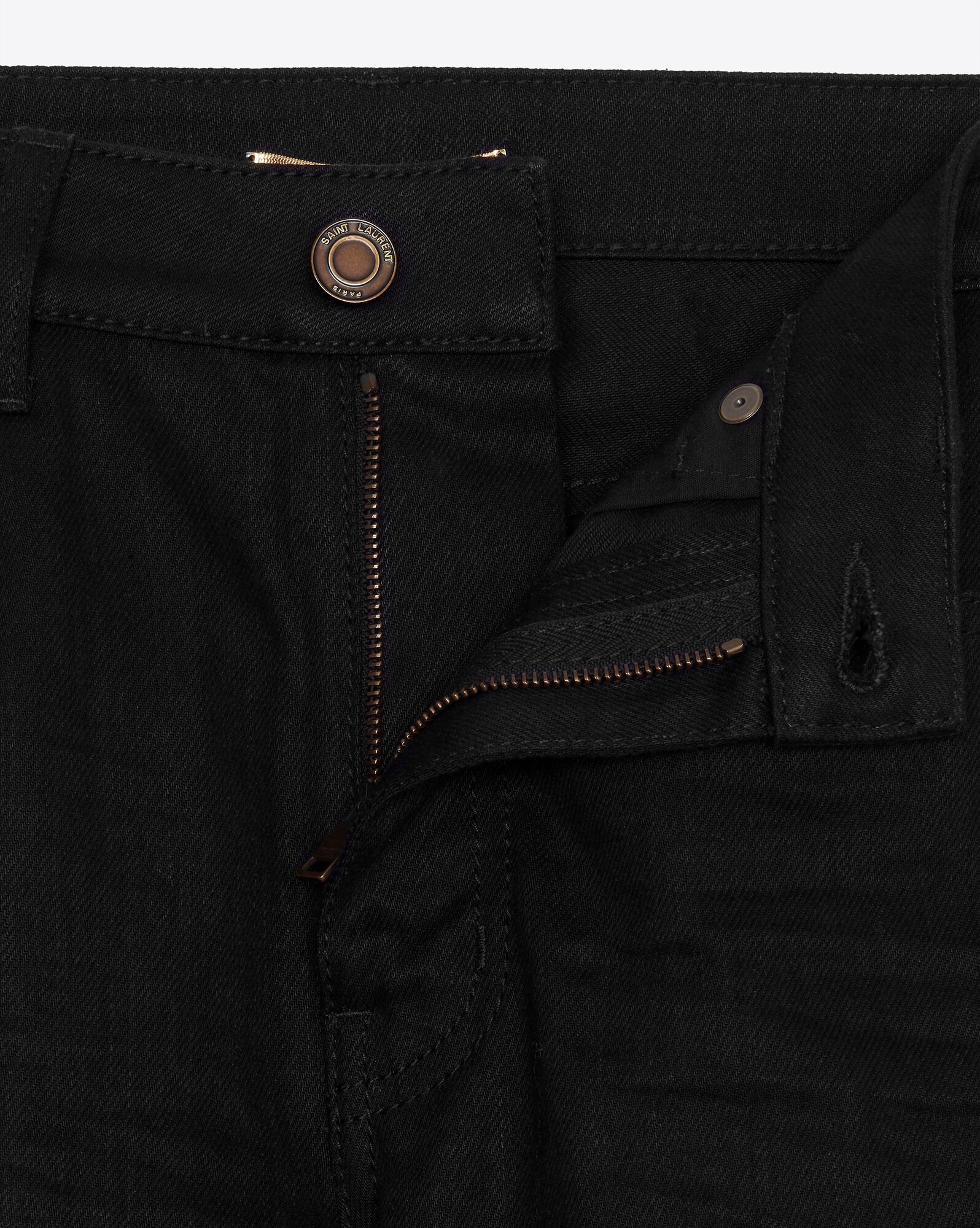 skinny-fit jeans in used black denim - 3