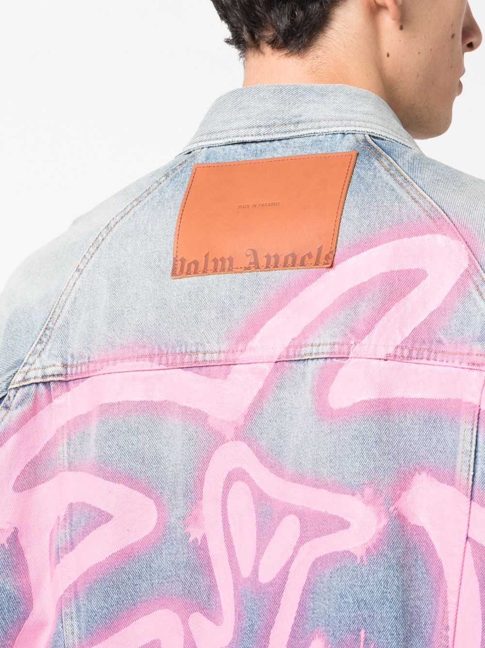 graffiti-print denim jacket - 6