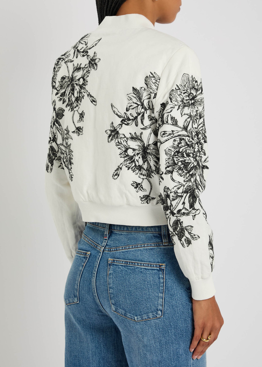 Alice + Olivia Keri Embroidered Cotton-blend Bomber Jacket - 2
