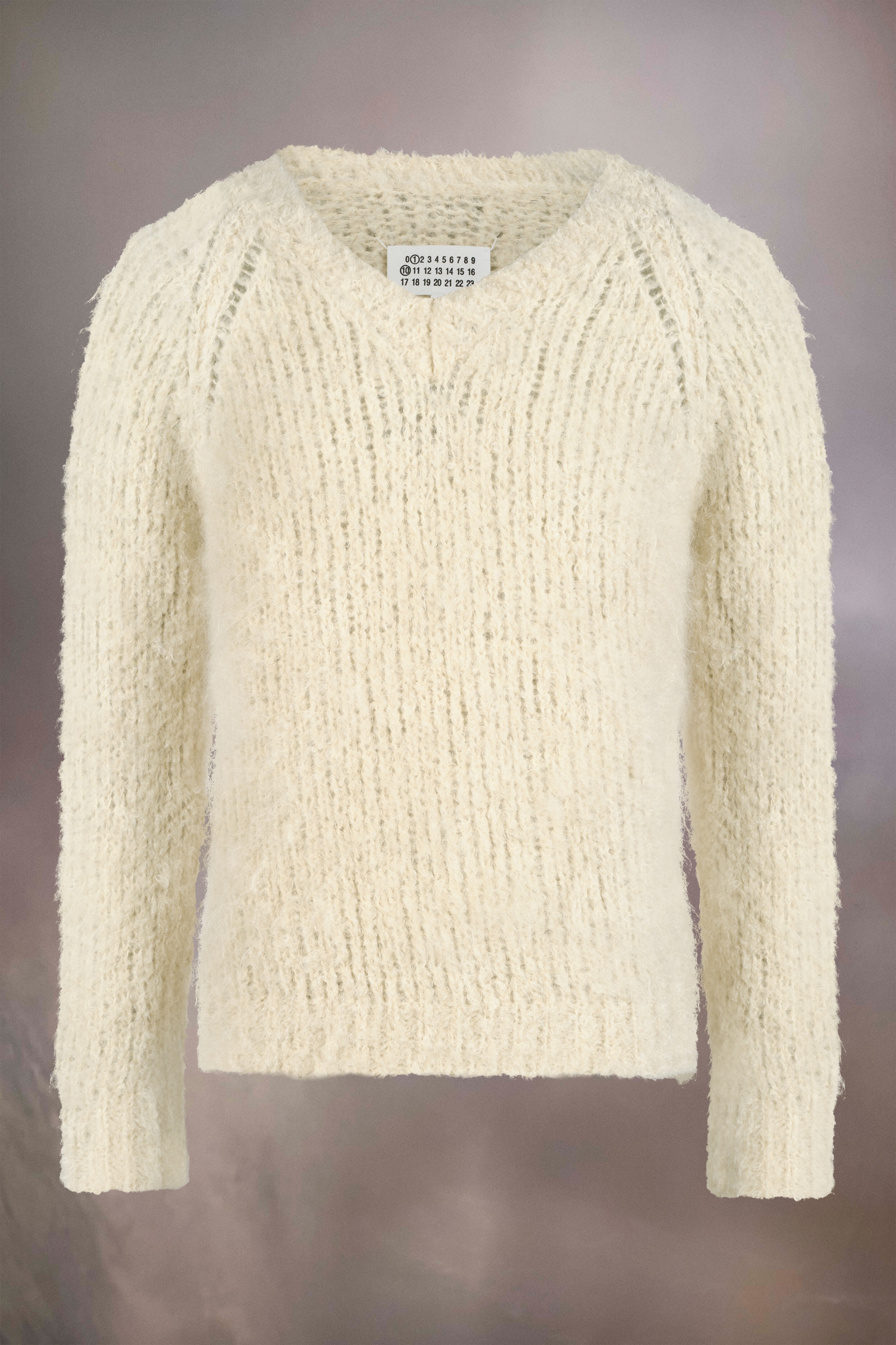 V-neck knit sweater - 1