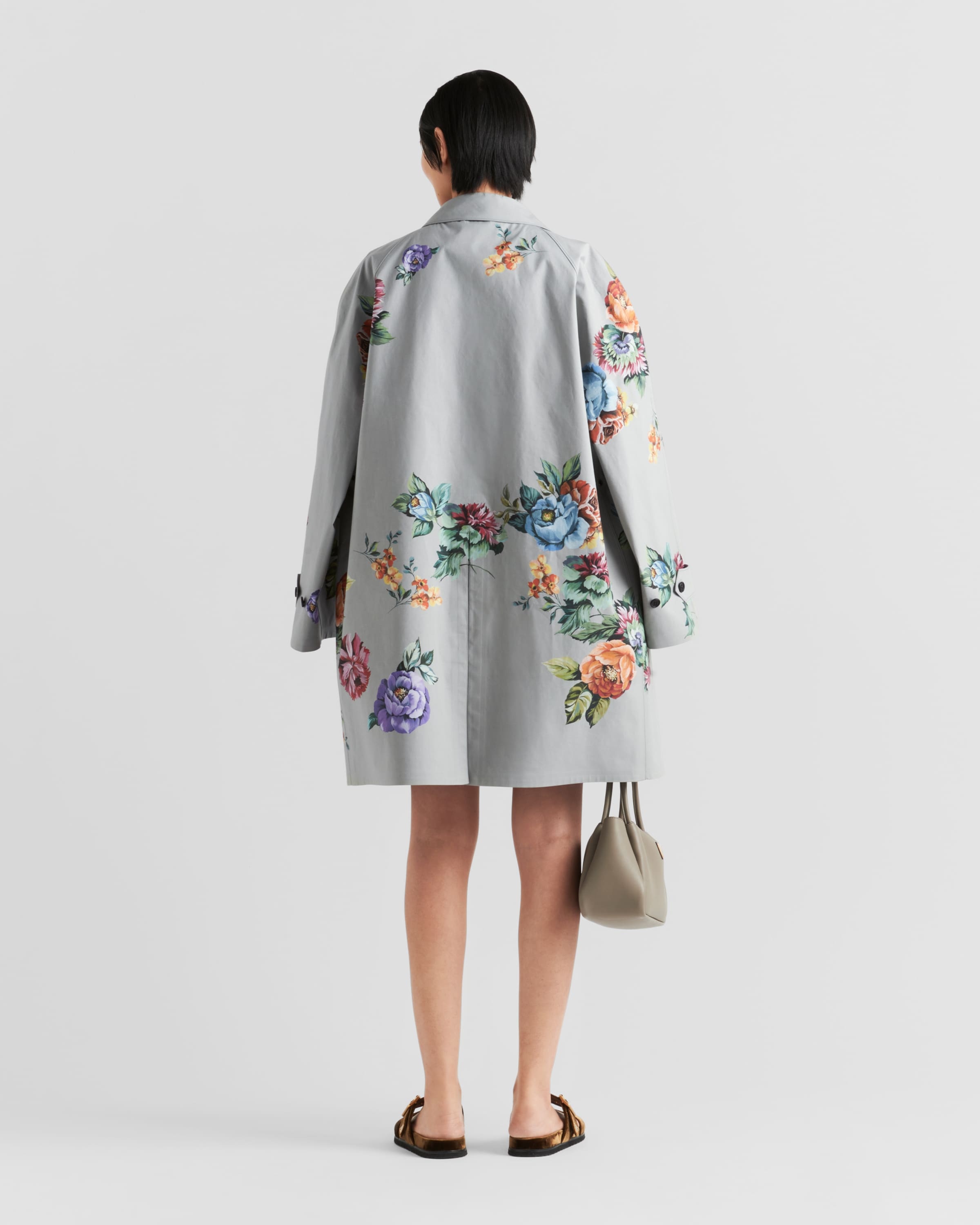 コート Prada Printed cotton single-breasted coat Prada Printed cotton single-breasted coat | REVERSIBLE