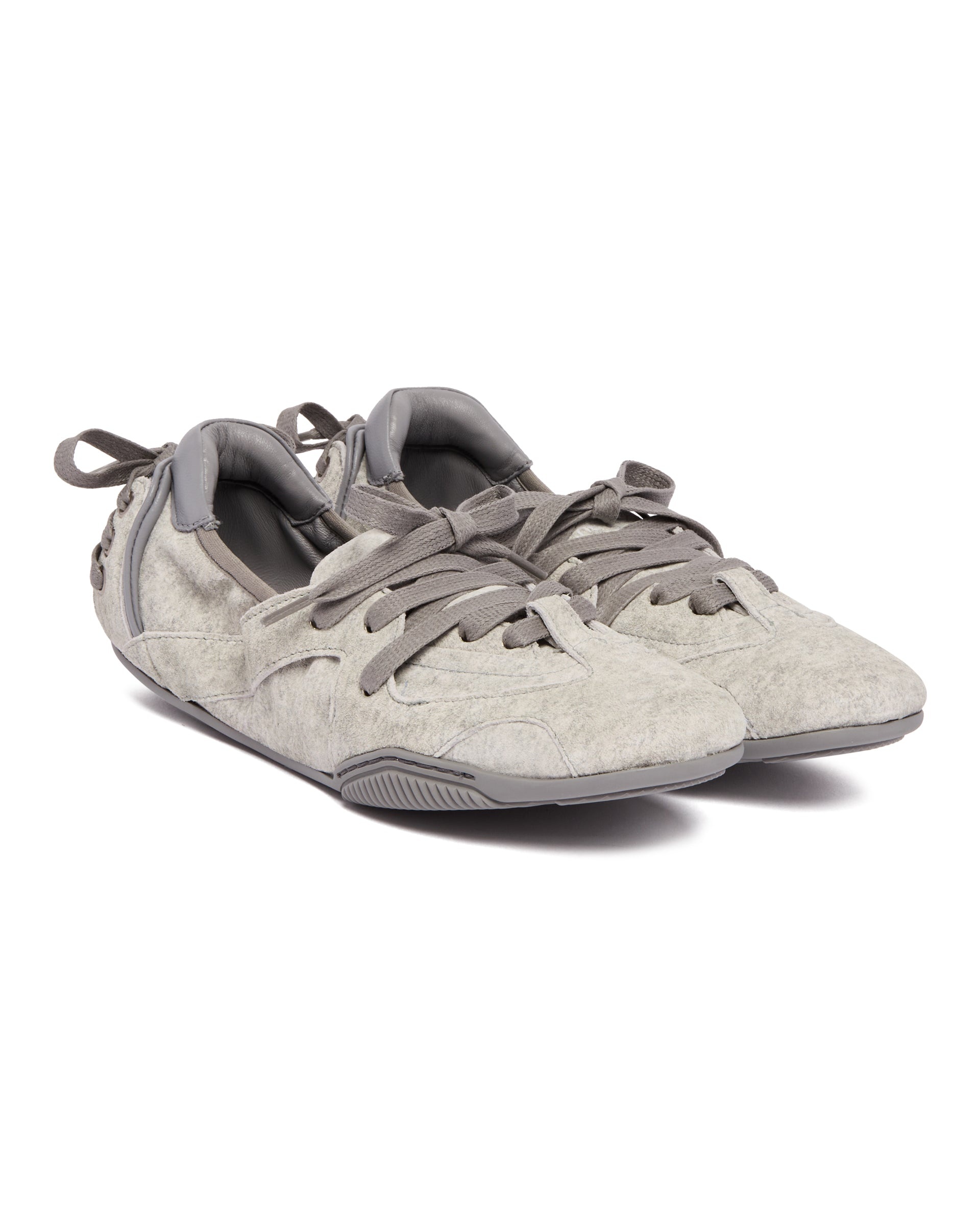 Gray Leather Lace-Up Shoes - 4