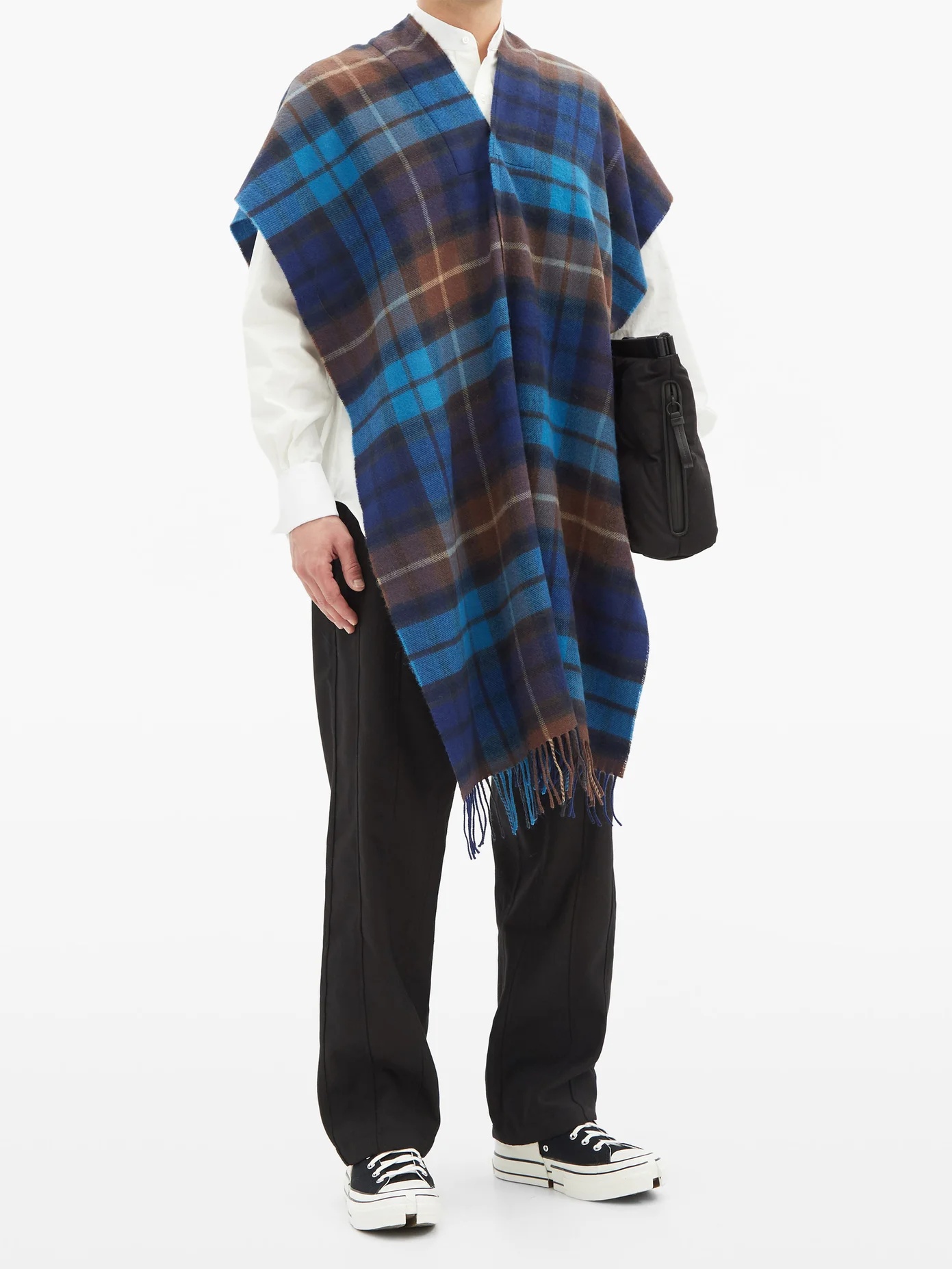 Tartan wool poncho - 2