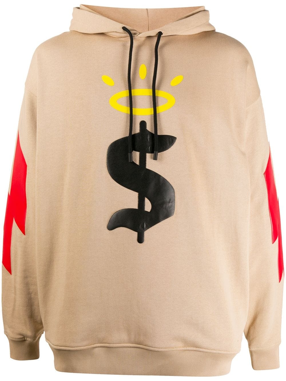 graphic print drawstring hoodie - 1