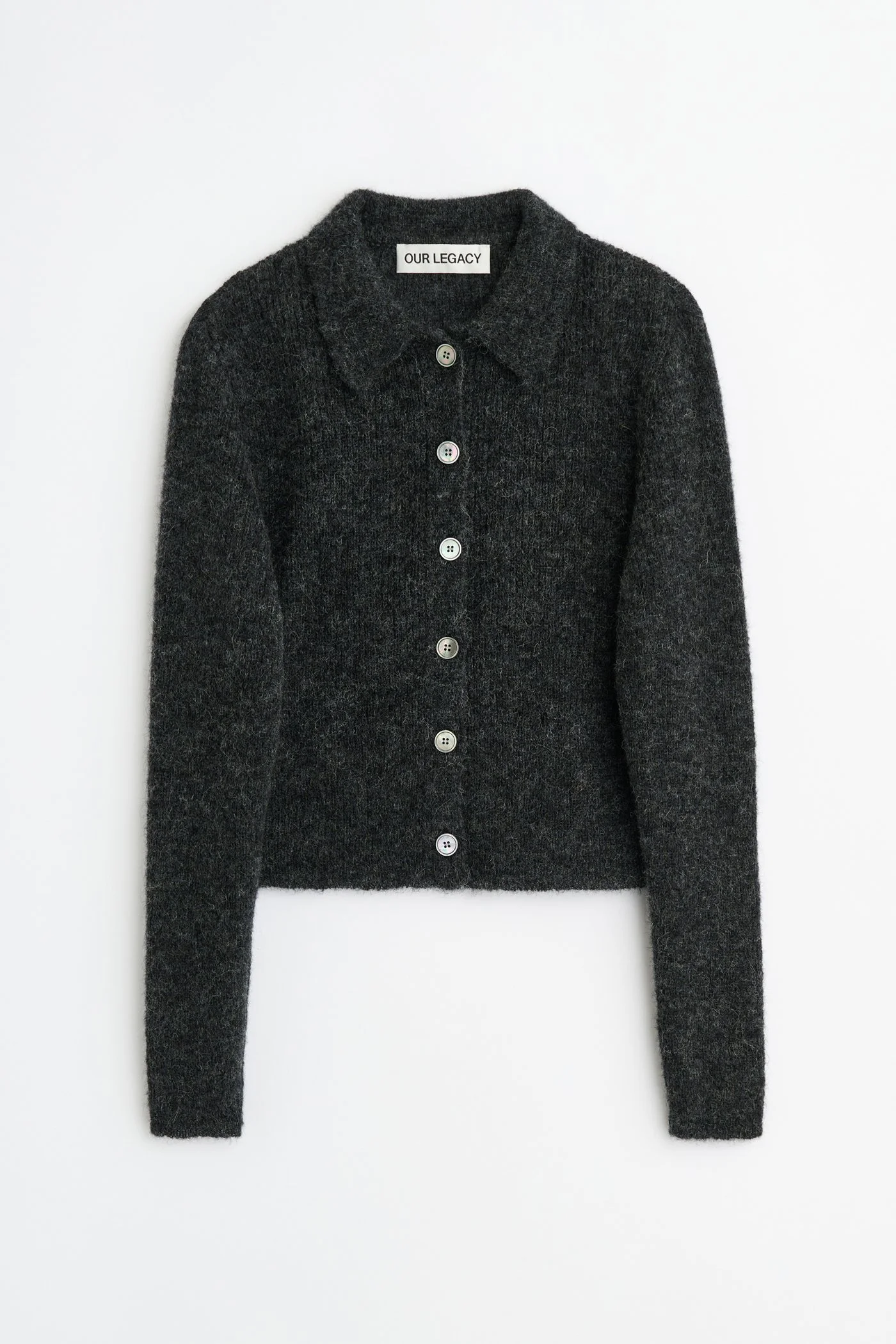 Mazzy Polo Charcoal Melange Fuzzy Alpaca - 1