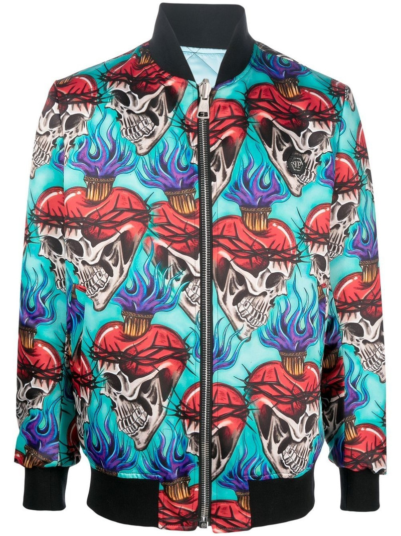 tattoo-motif embroidered bomber 재킷 1