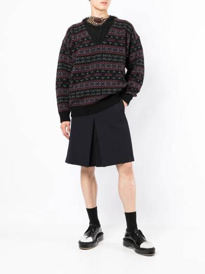 Raf Simons inverted-pleat wool skirt outlook