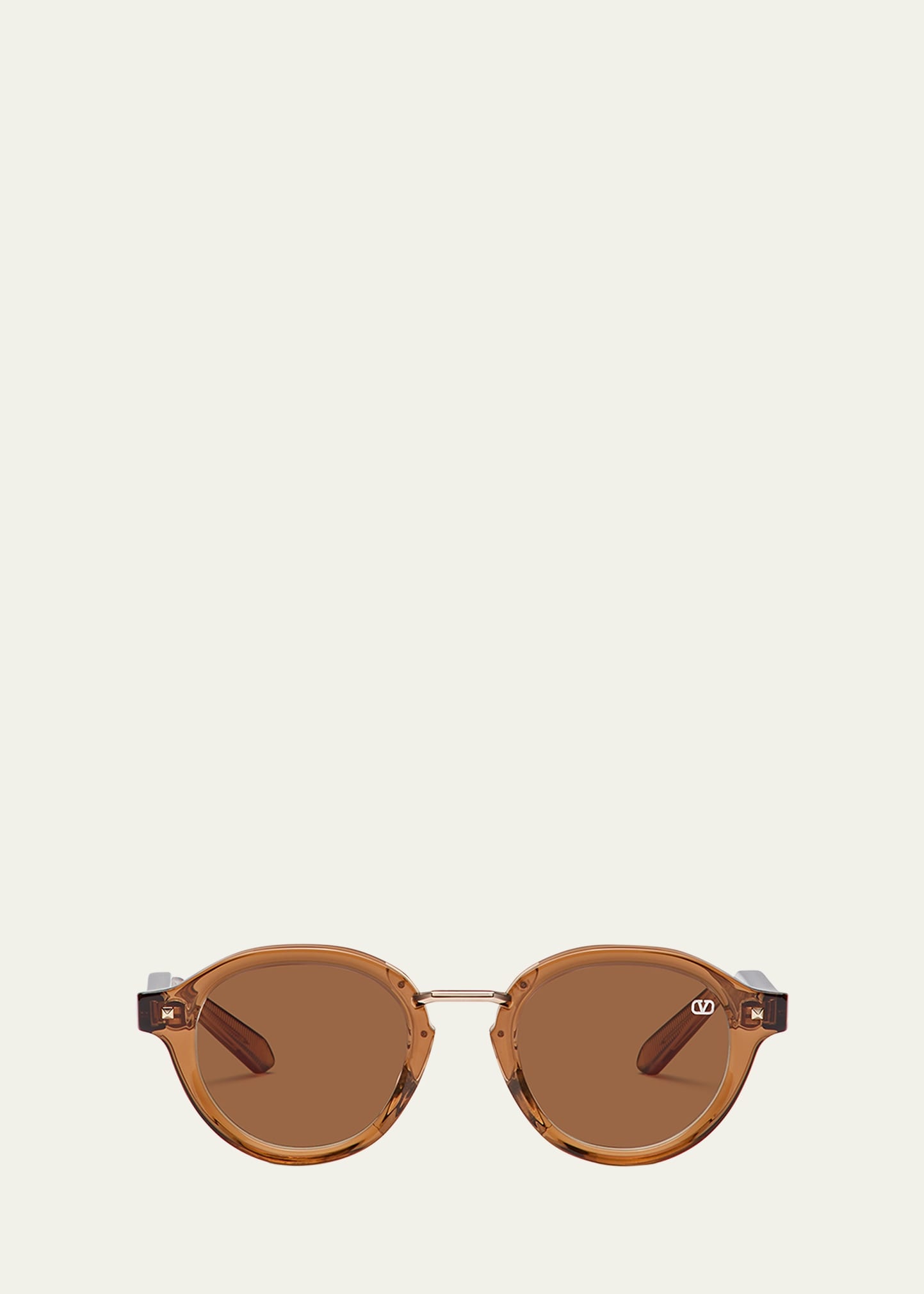 V-Essential IV Acetate & Titanium Round Sunglasses - 1