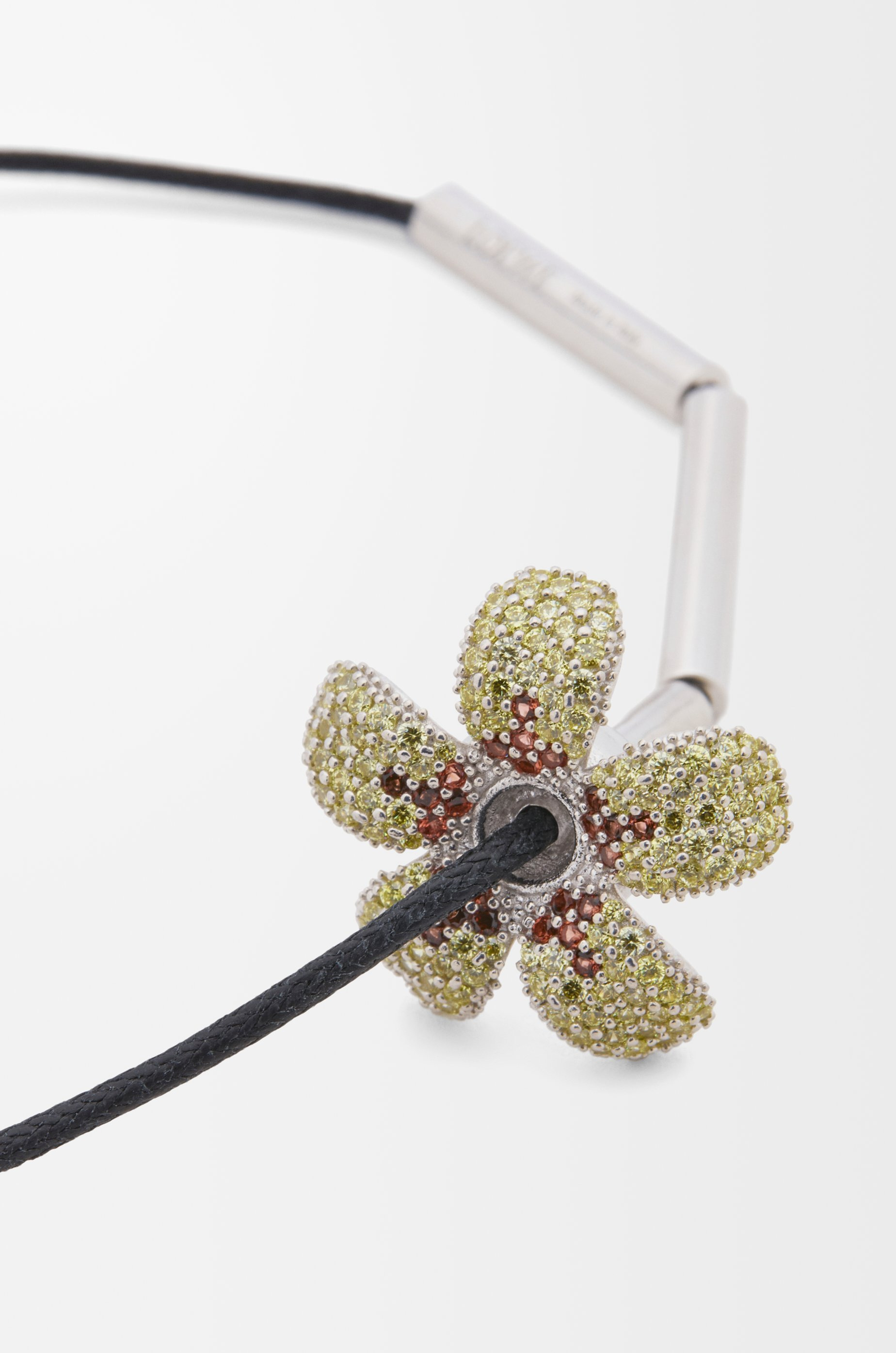 Flor necklace in sterling silver and crystals - 2
