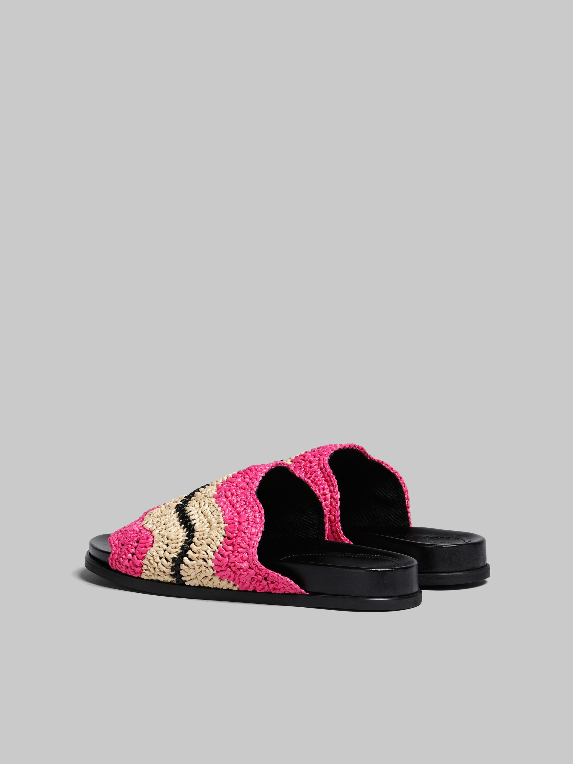 MARNI X NO VACANCY INN - FUCHSIA CROCHET RAFFIA SLIDE - 3