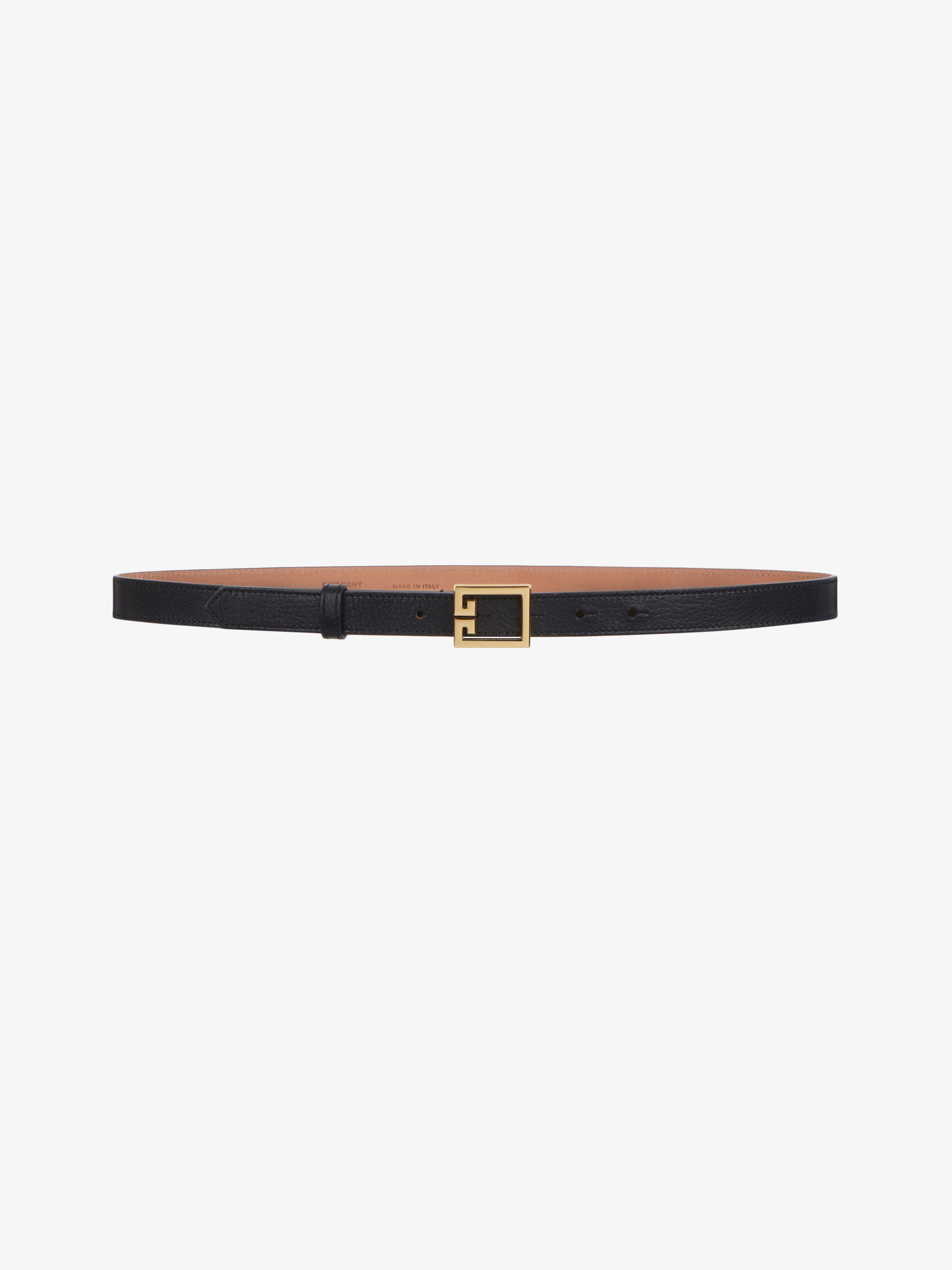 Thin double G belt in grained leather - 1