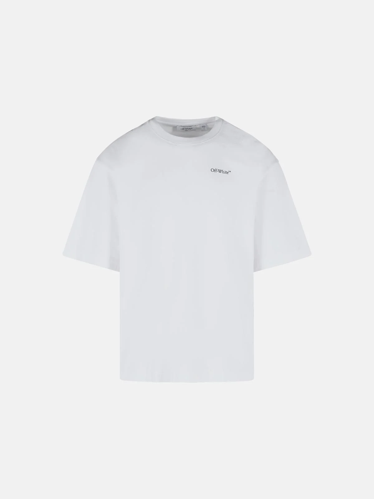 'HALF ARROW' WHITE COTTON T-SHIRT - 1