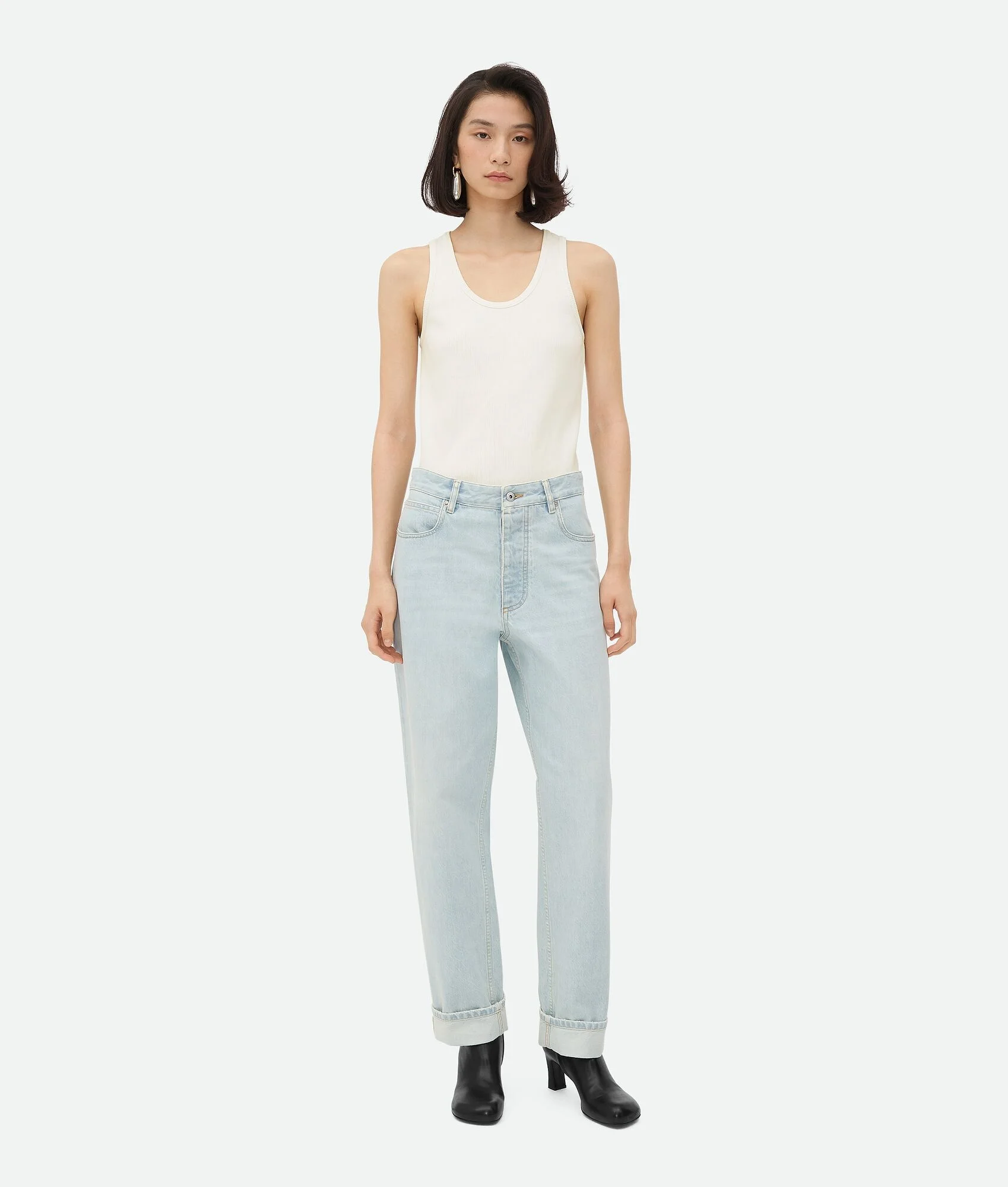 Extra Bleached Turned Up Jeans - 1
